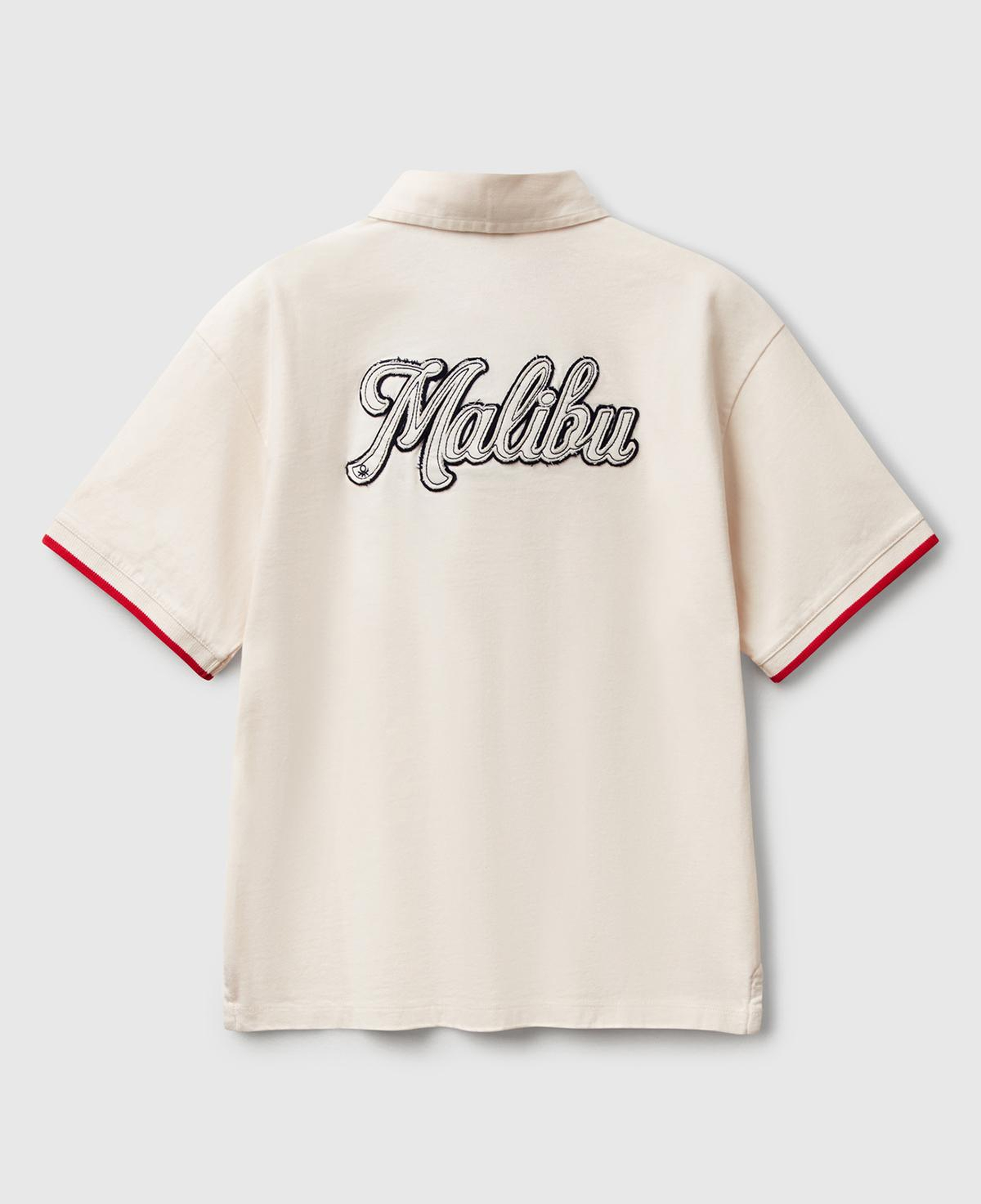 Erkek Çocuk Ekru İşleme Detaylı Polo Yaka Rugby T-Shirt