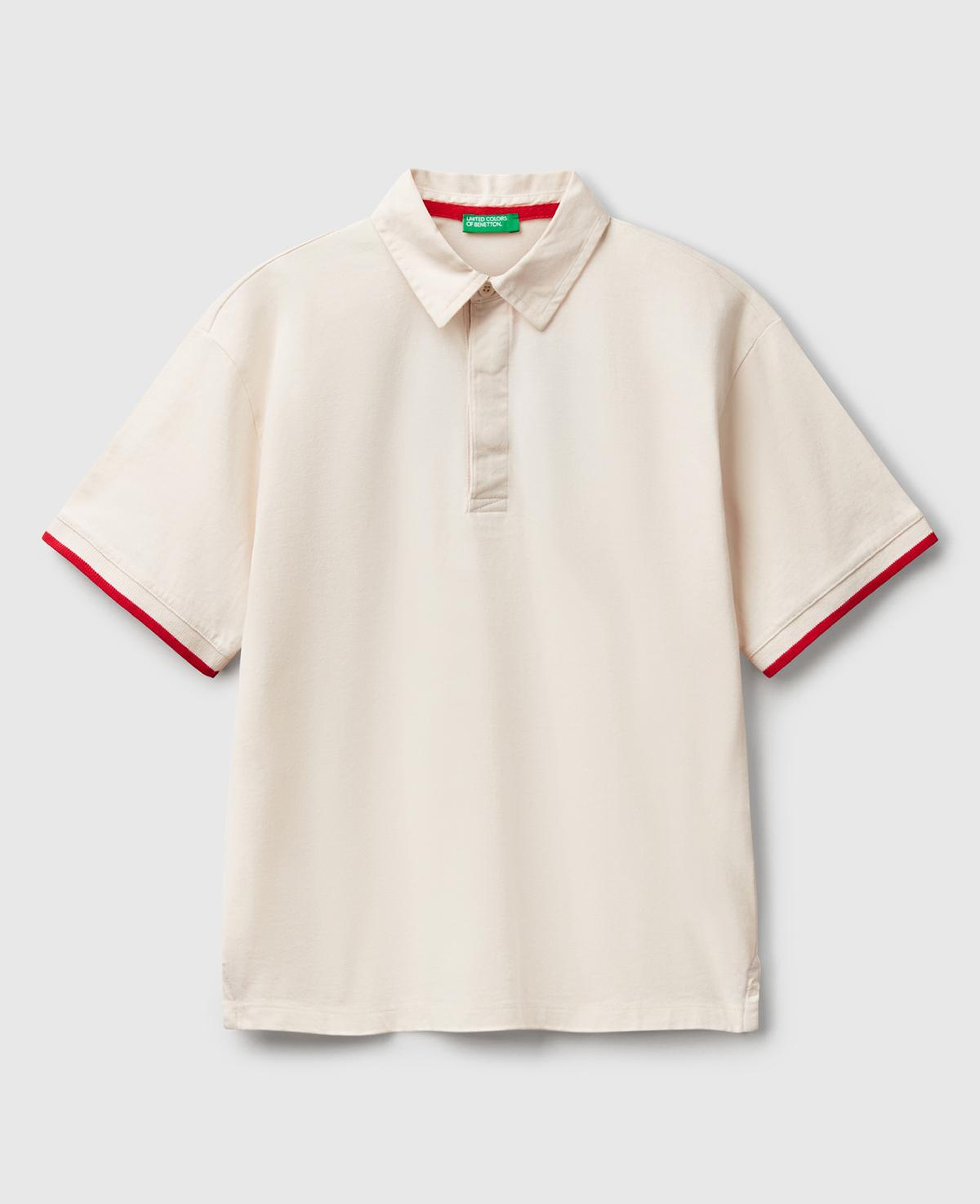Erkek Çocuk Ekru İşleme Detaylı Polo Yaka Rugby T-Shirt