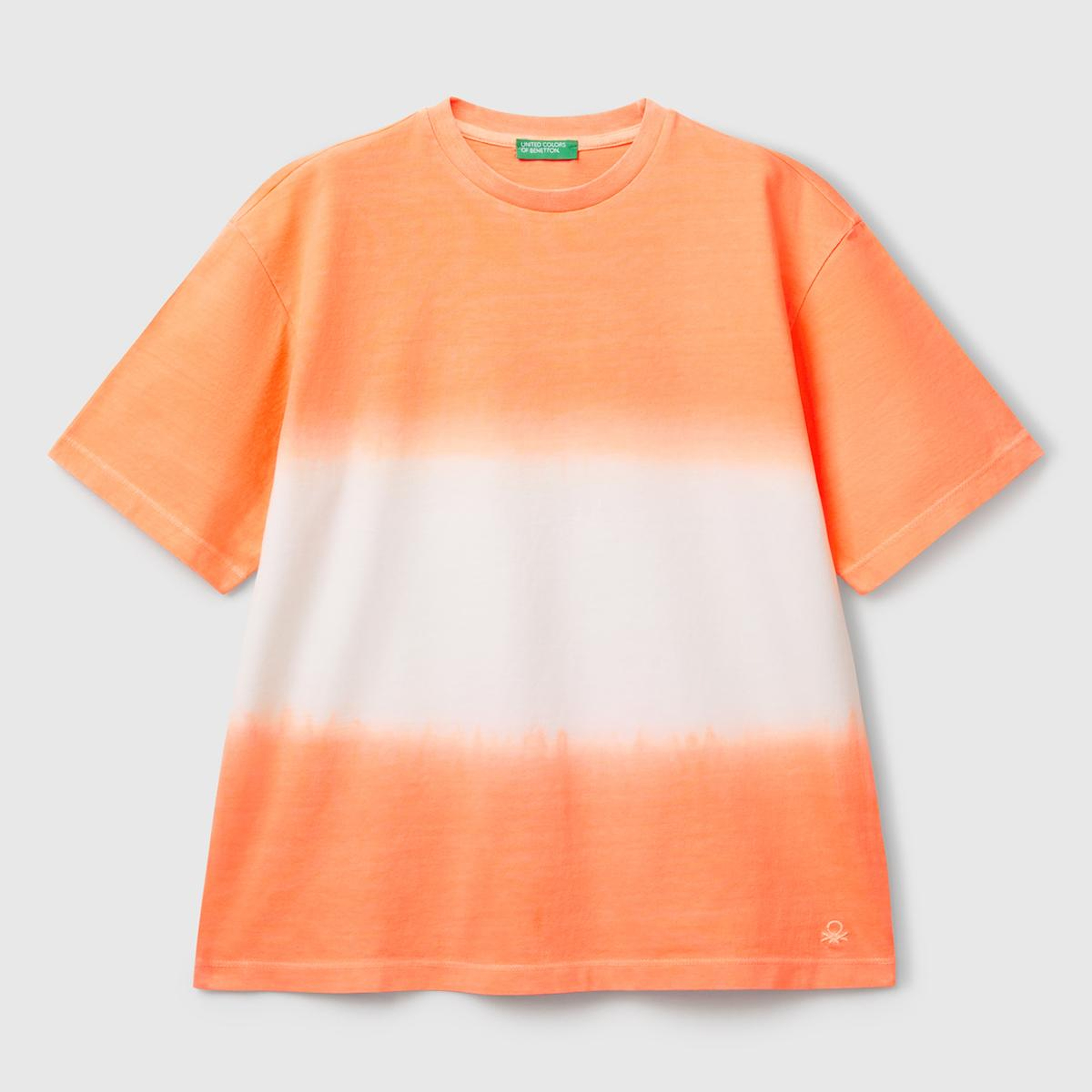 Erkek Çocuk Turuncu Batik Bisiklet Yaka T-Shirt