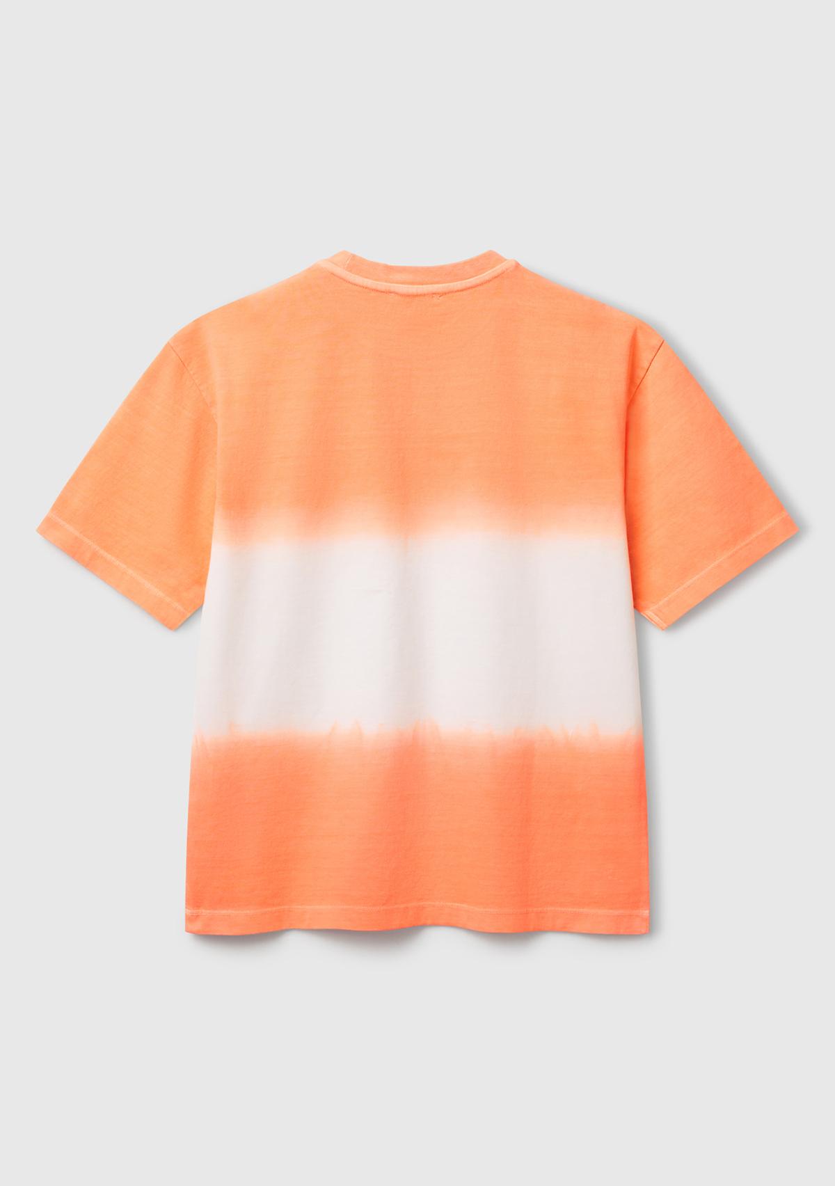 Erkek Çocuk Turuncu Batik Bisiklet Yaka T-Shirt