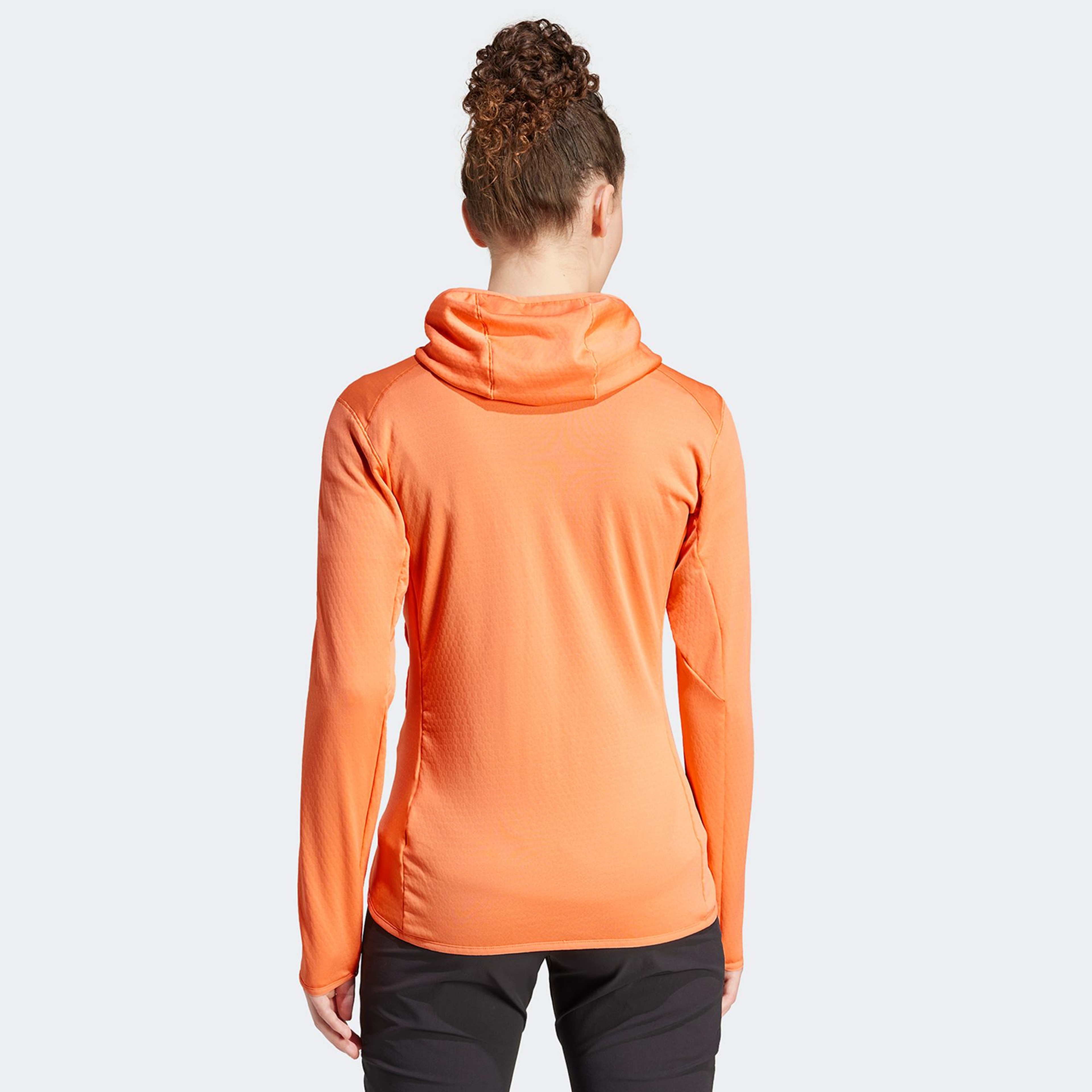 adidas Terrex Light Fleece Full Zip Kapüşonlu Kadın Turuncu Günlük Sweatshirt