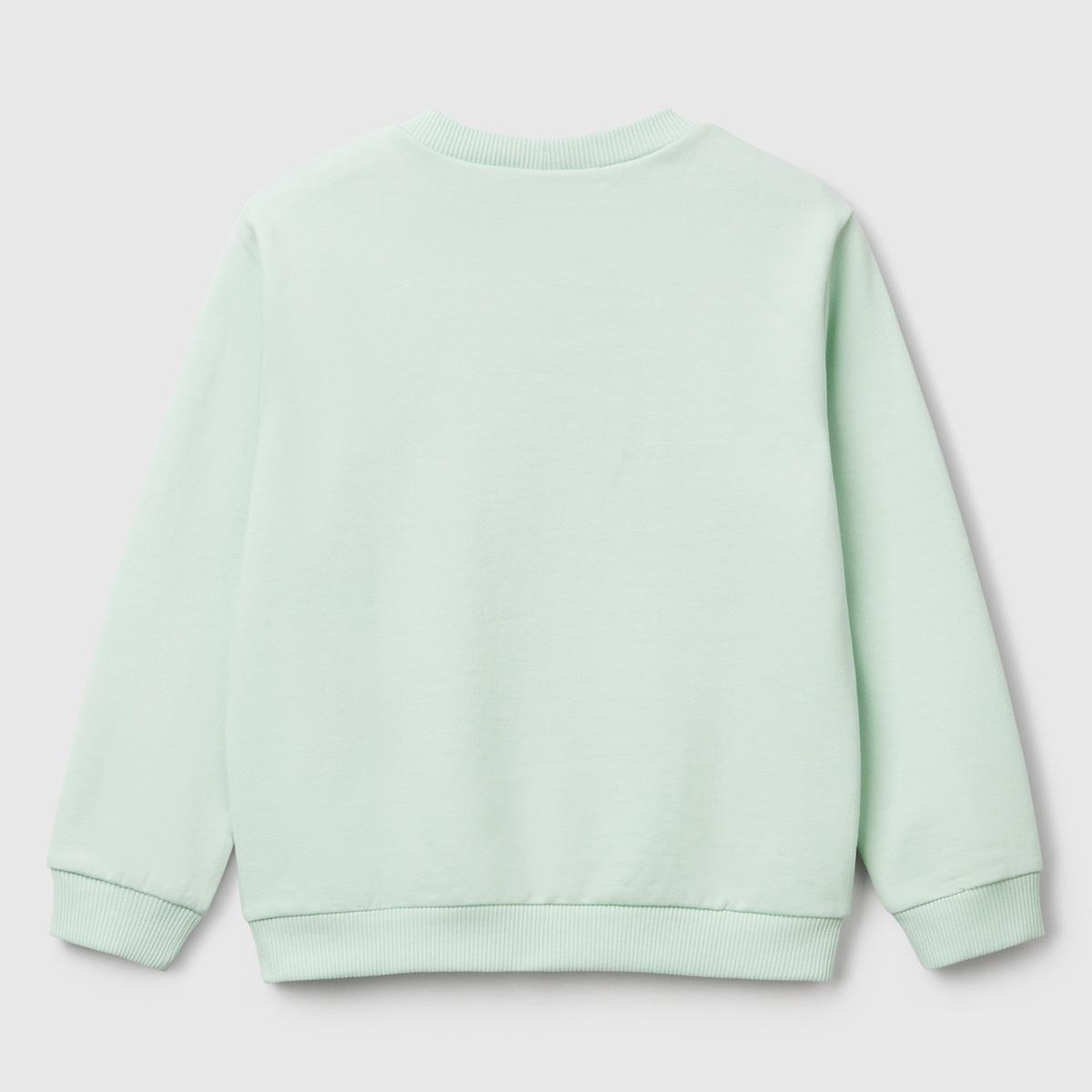 Kız Çocuk Su Yeşili Peanuts Baskılı Logo Etiketli Bisiklet Yaka Sweatshirt