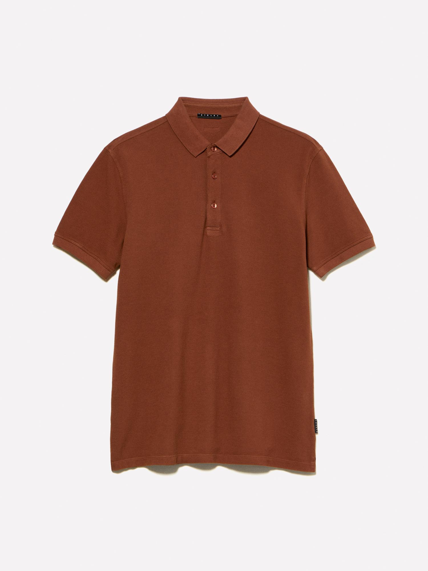 Erkek Kahverengi %100 Pamuk Regular Fit Polo T-Shirt
