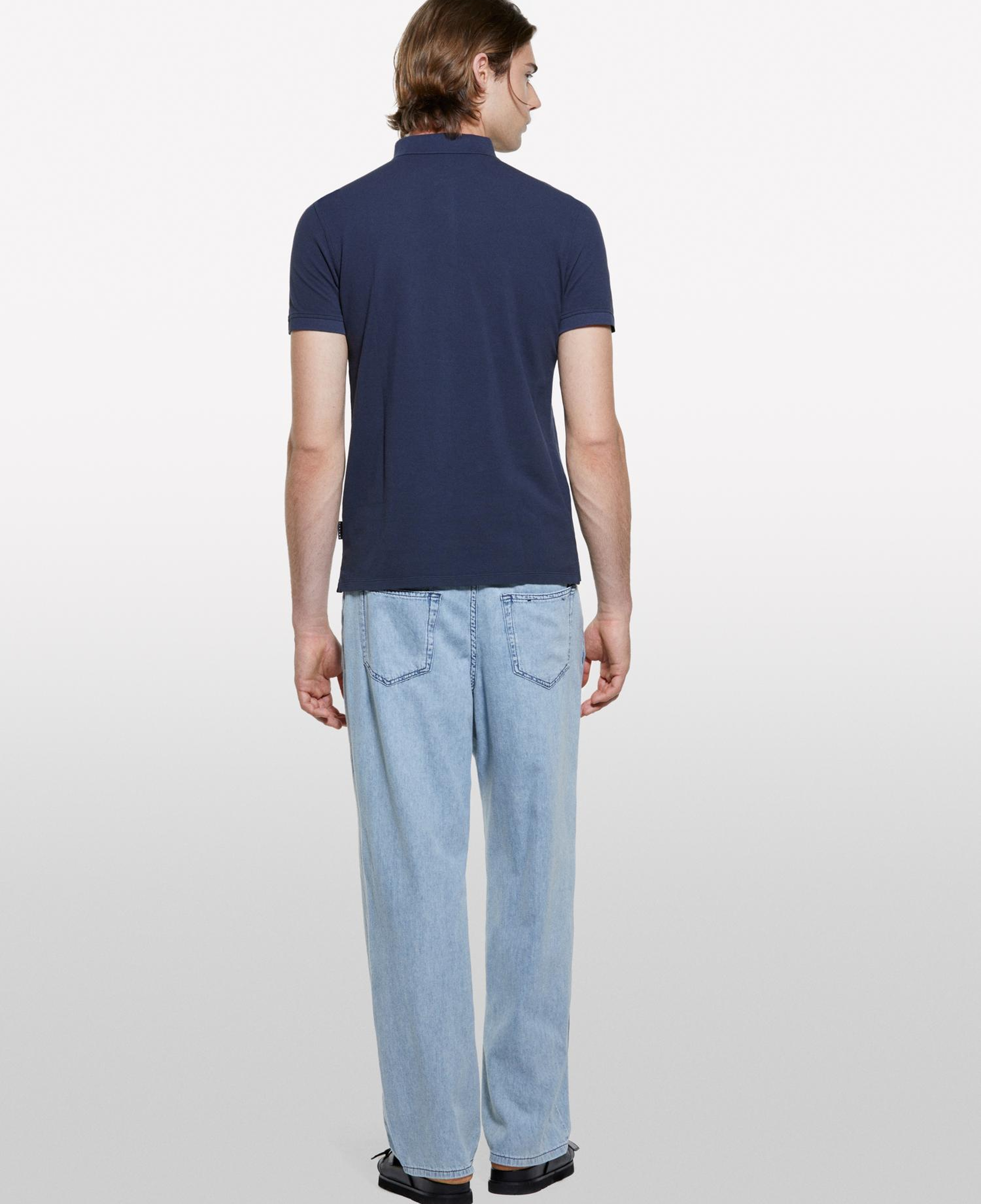 Erkek Koyu Lacivert %100 Pamuk Regular Fit Polo T-Shirt