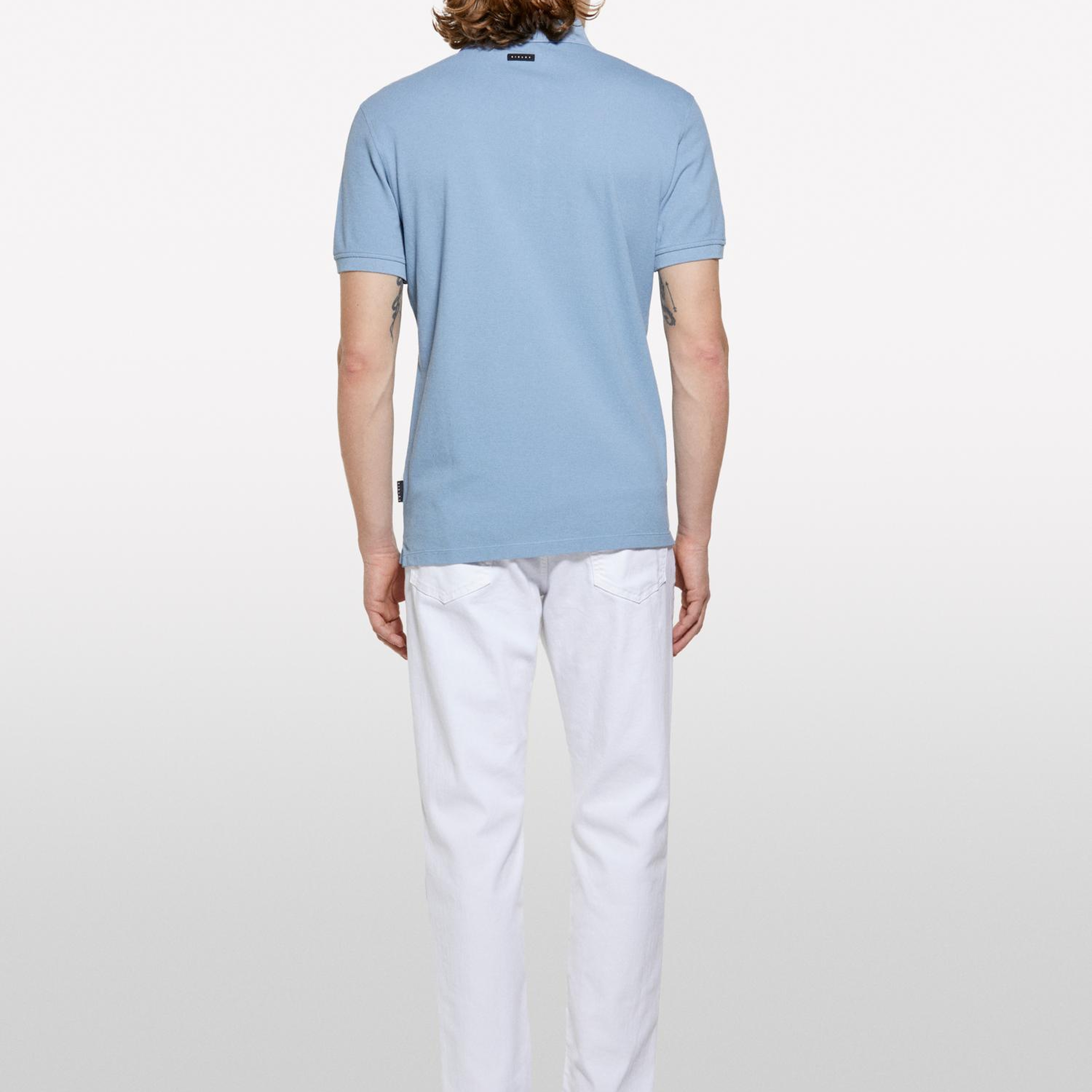 Erkek Havacı Mavi %100 Pamuk Regular Fit Polo T-Shirt