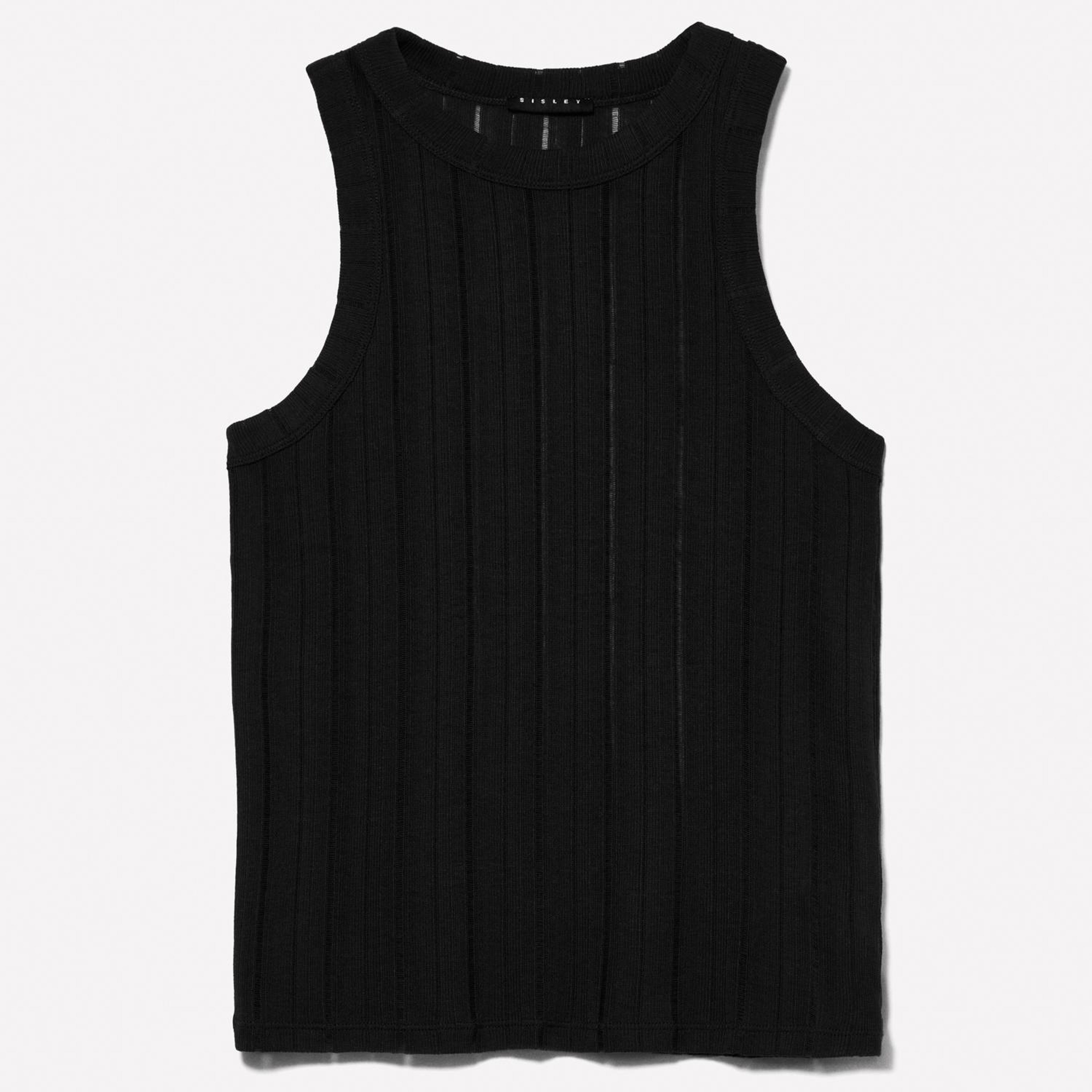 Kadın Siyah Viskoz Karışımlı Halter Yaka Slim Fit Atlet