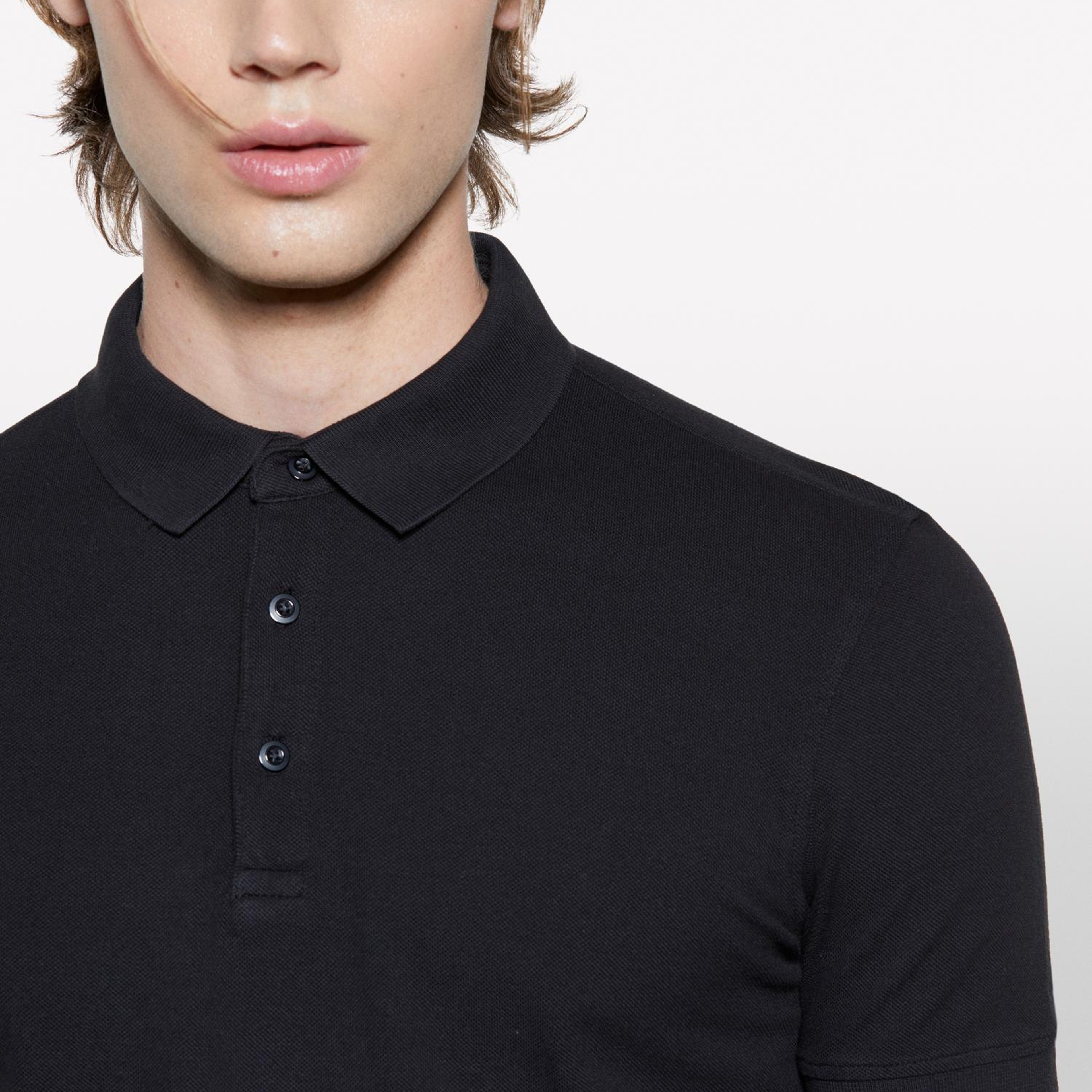 Erkek Siyah %100 Pamuk Regular Fit Polo T-Shirt