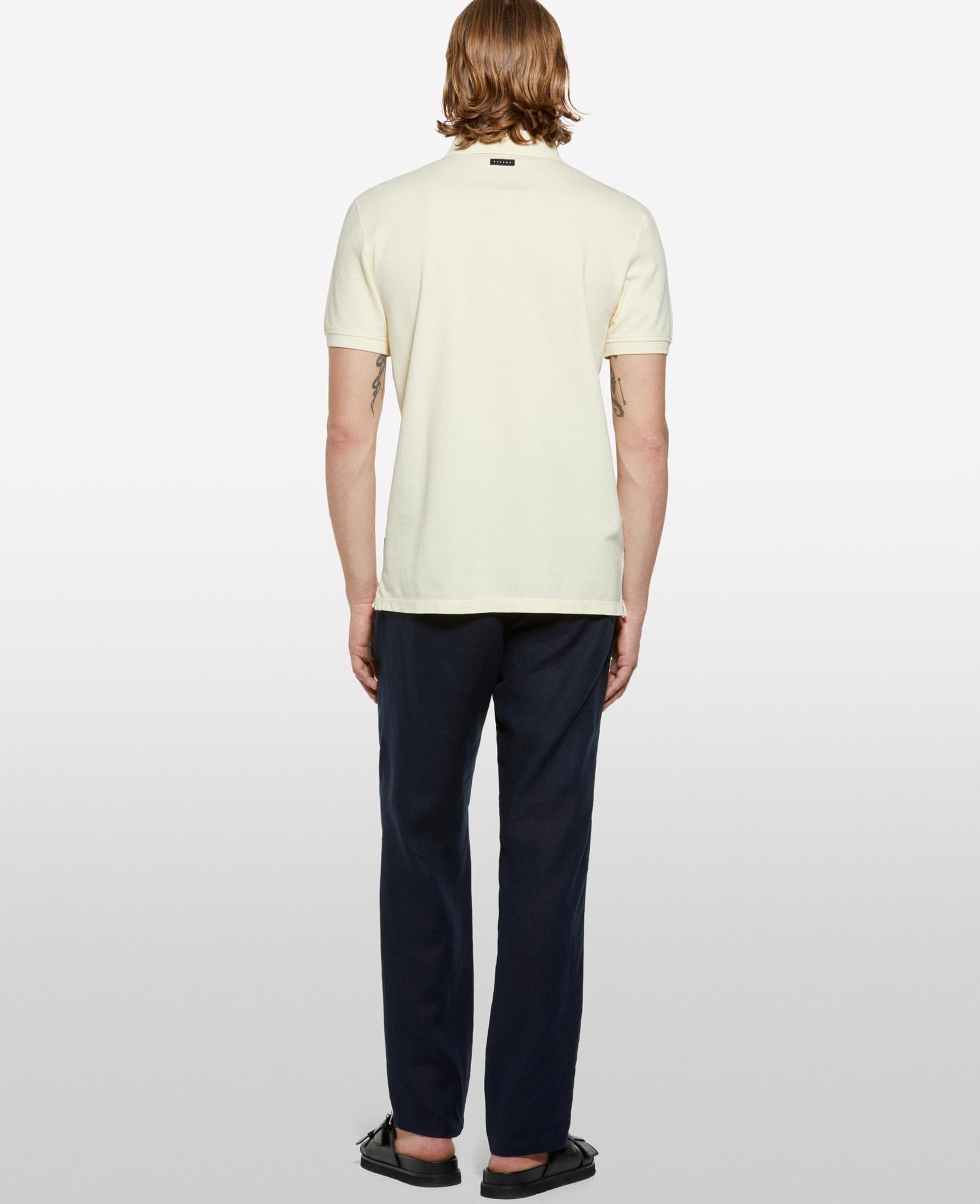Erkek Krem %100 Pamuk Regular Fit Polo T-Shirt