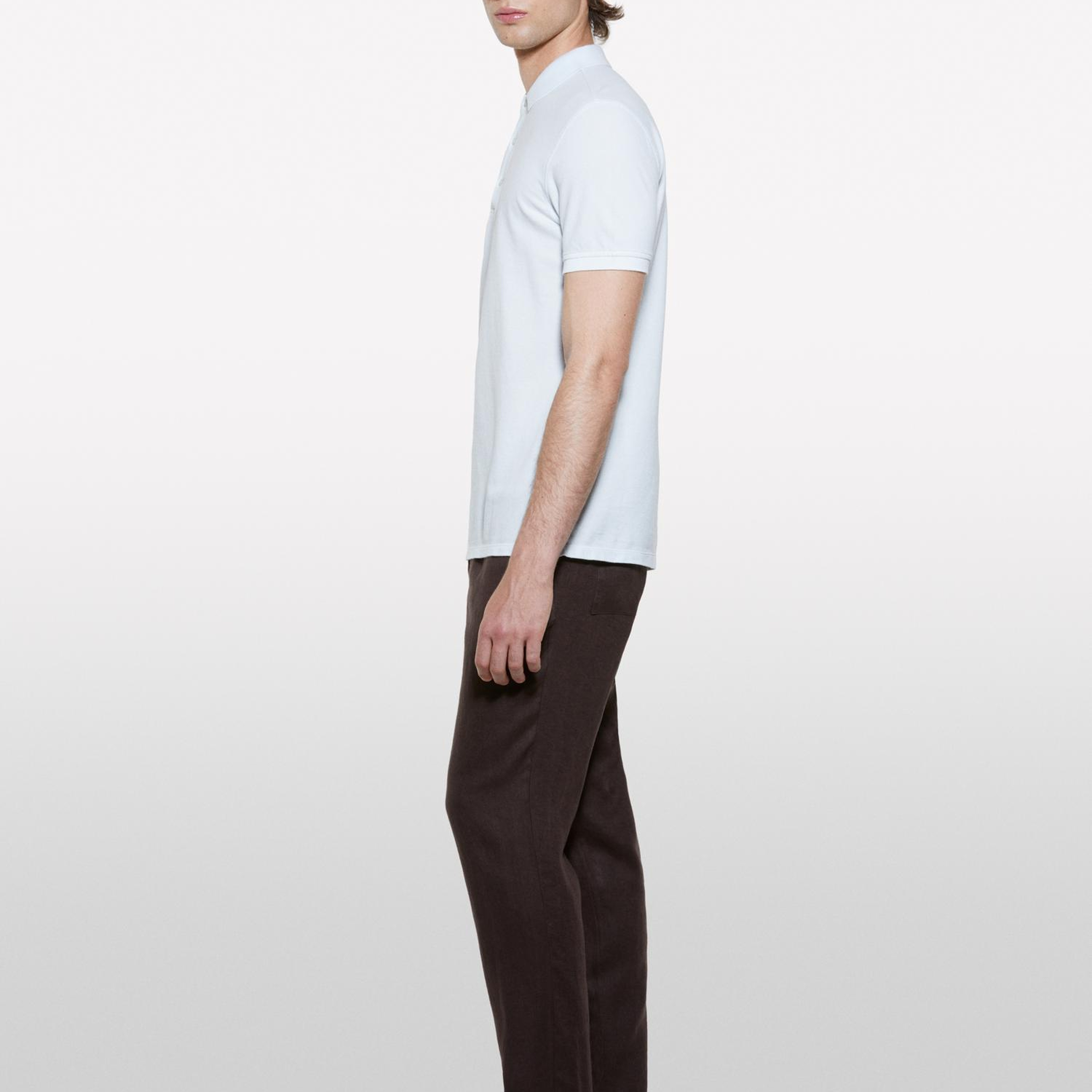 Erkek Buz Mavisi %100 Pamuk Regular Fit Polo T-Shirt