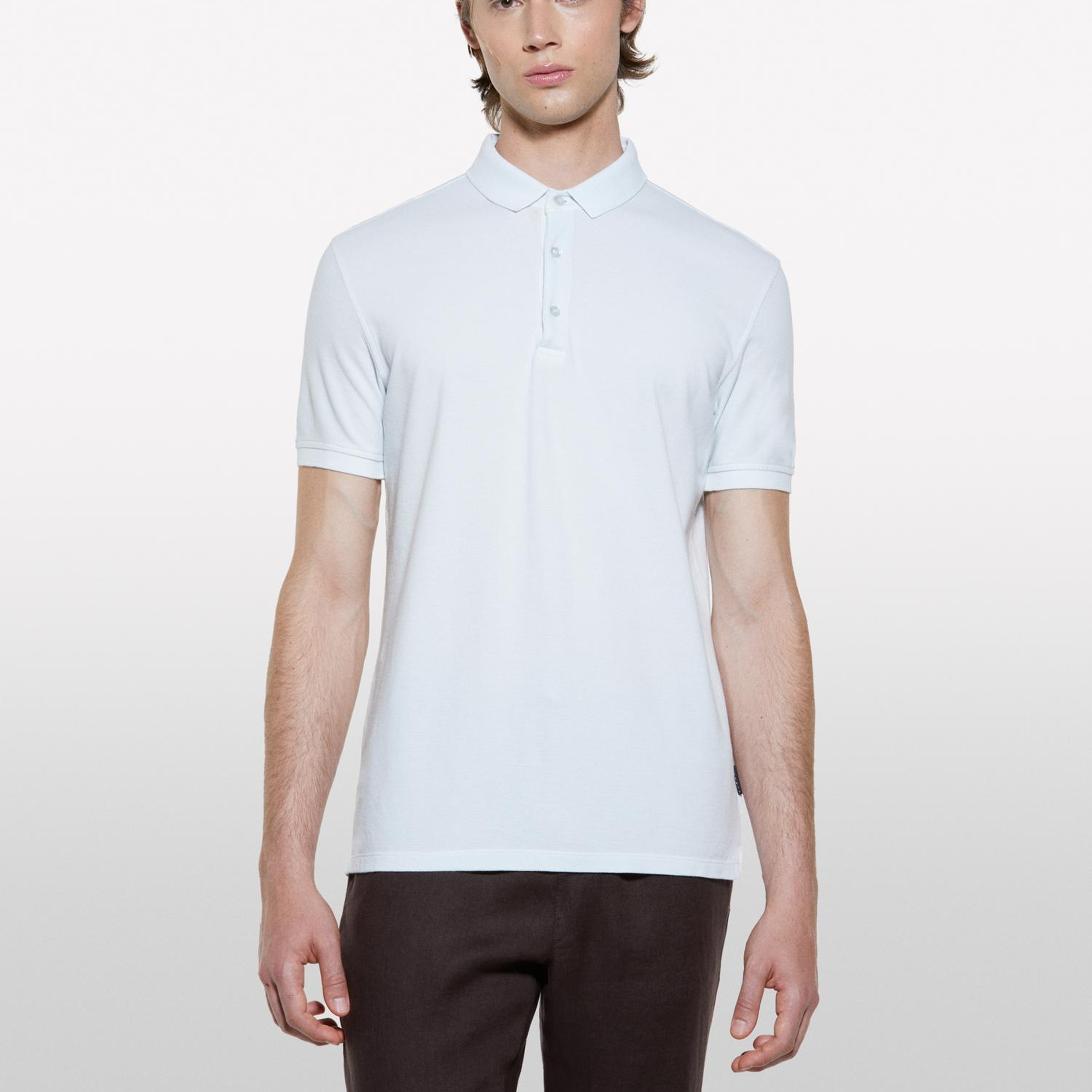Erkek Buz Mavisi %100 Pamuk Regular Fit Polo T-Shirt