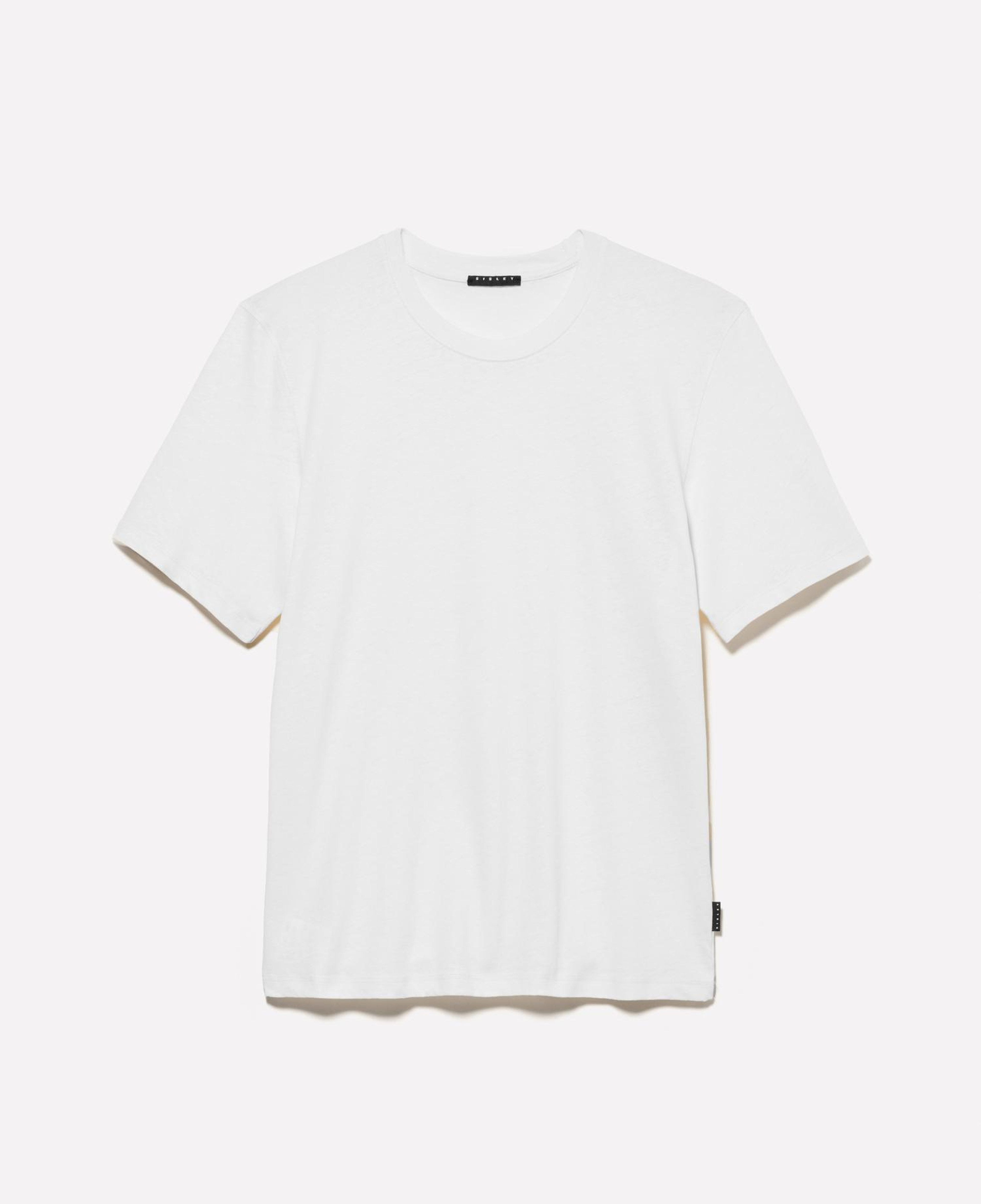 Erkek Açık Krem Keten Karışımlı Bisiklet Yaka Regular Fit T-Shirt