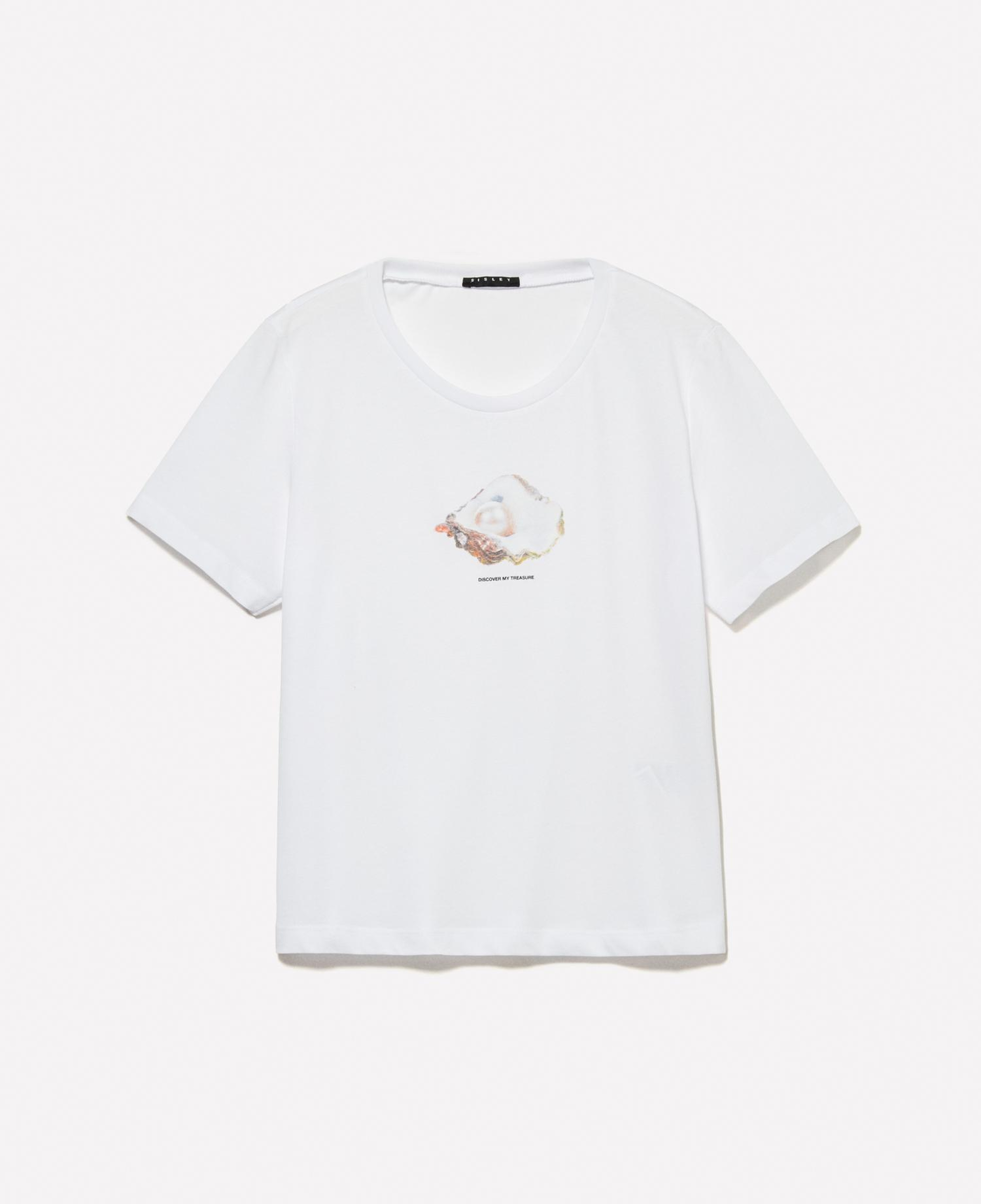 Kadın Beyaz Mix %100 Pamuk Baskılı Bisiklet Yaka Regular Fit T-Shirt
