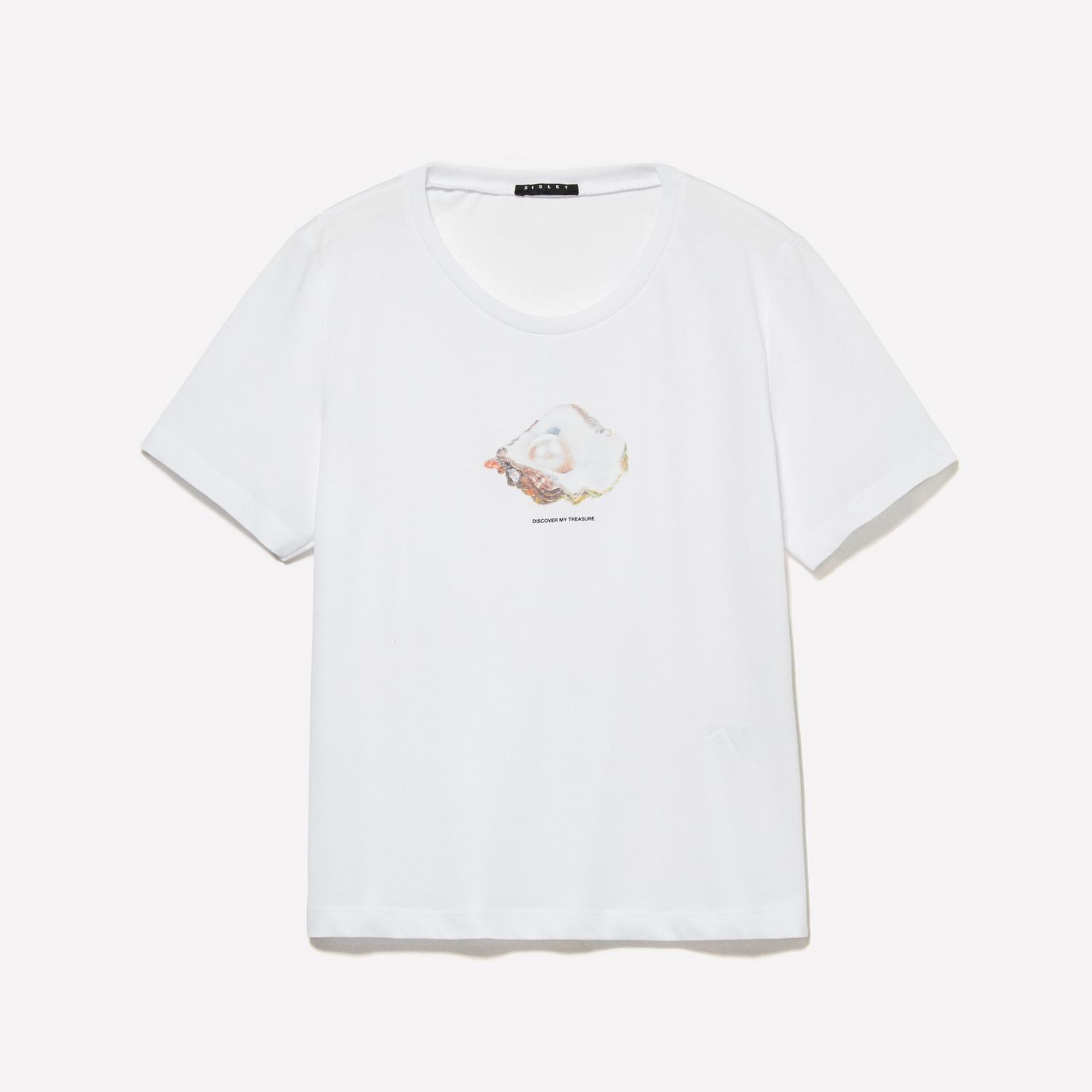 Kadın Beyaz Mix %100 Pamuk Baskılı Bisiklet Yaka Regular Fit T-Shirt