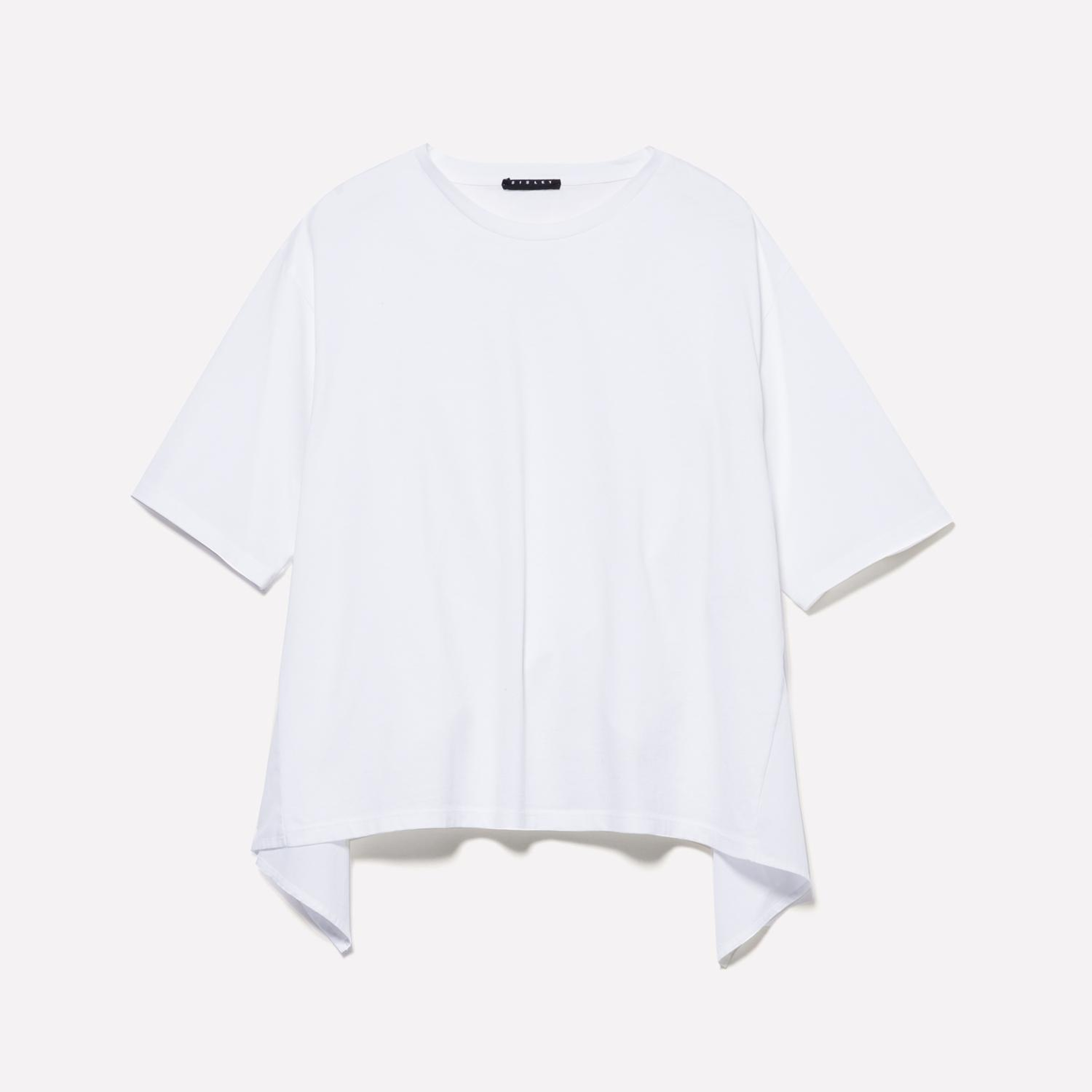 Kadın Beyaz %100 Pamuk Arkası Bağcıklı Bisiklet Yaka Regular Fit T-Shirt