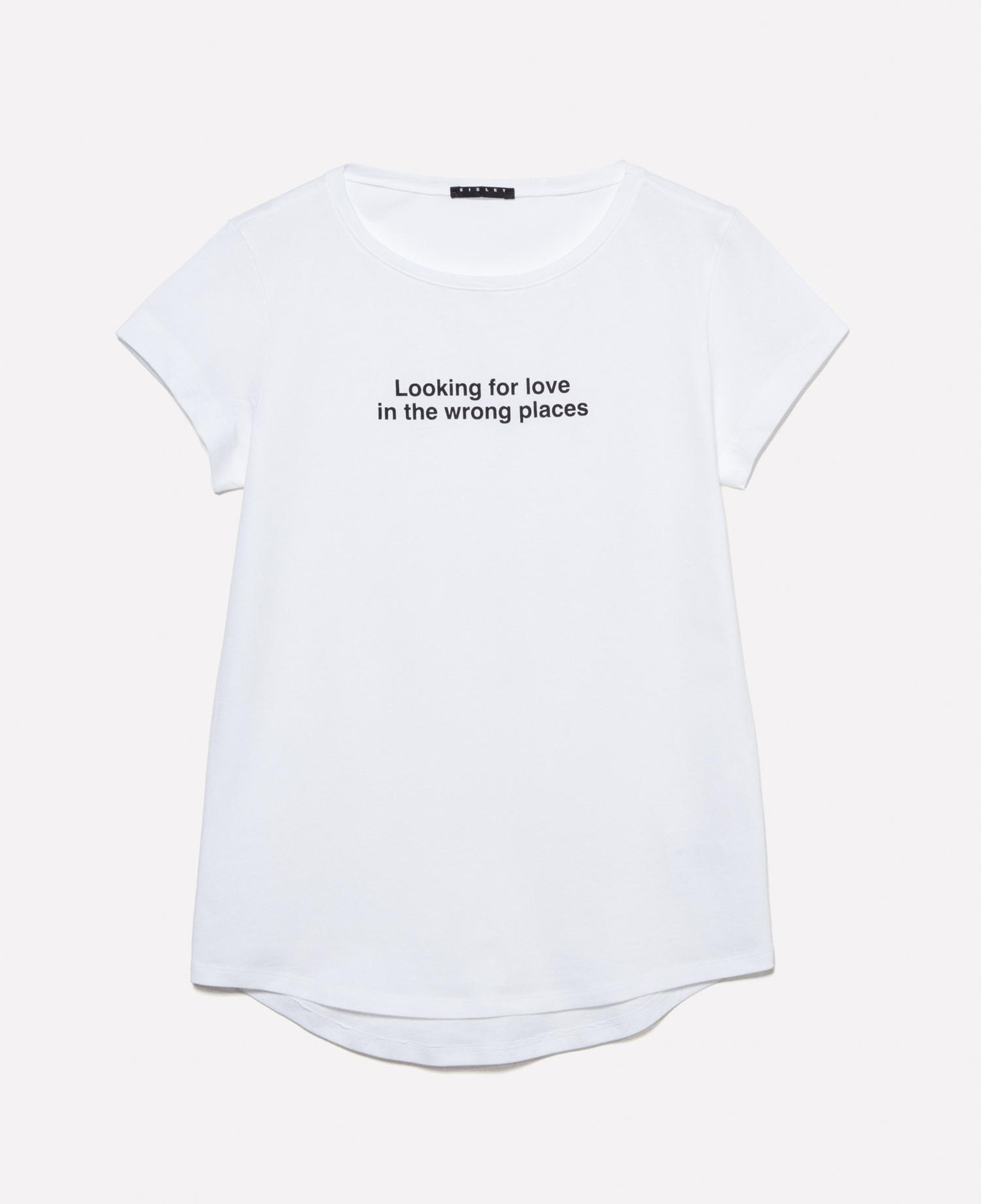 Kadın Beyaz %100 Pamuk Baskılı Bisiklet Yaka Regular Fit T-Shirt