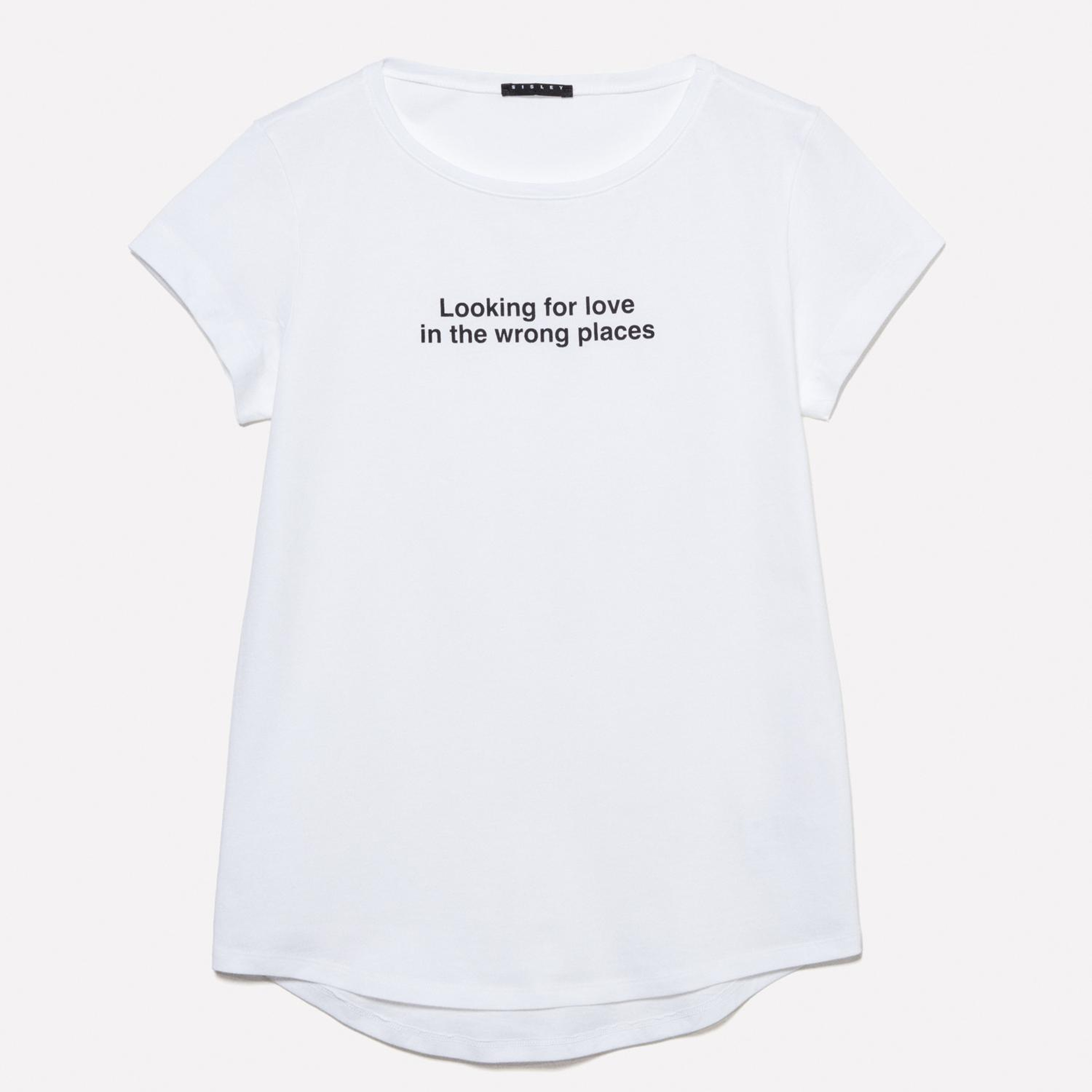 Kadın Beyaz %100 Pamuk Baskılı Bisiklet Yaka Regular Fit T-Shirt