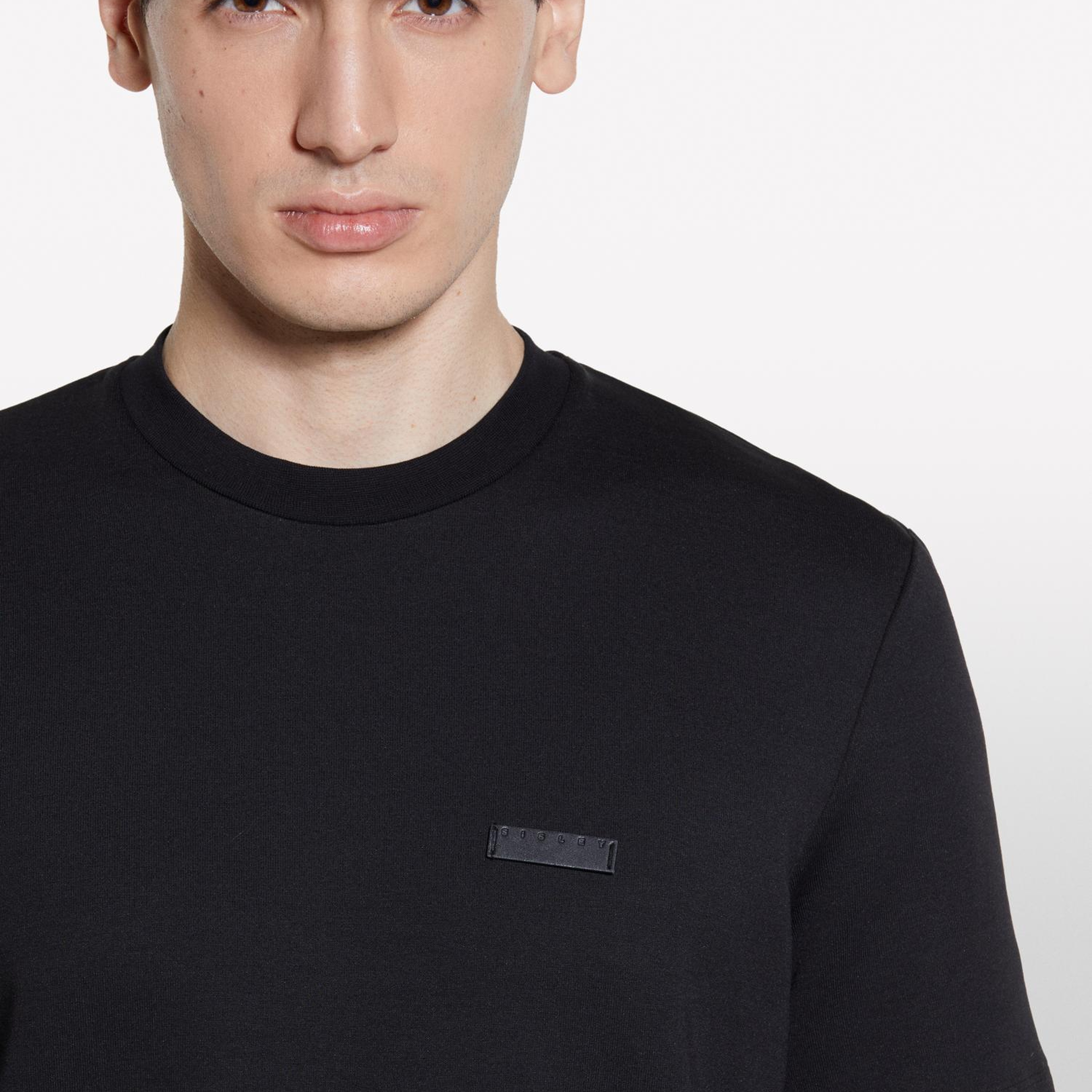 Erkek Koyu Lacivert Pamuk Karışımlı Logolu Bisiklet Yaka Regular Fit T-Shirt
