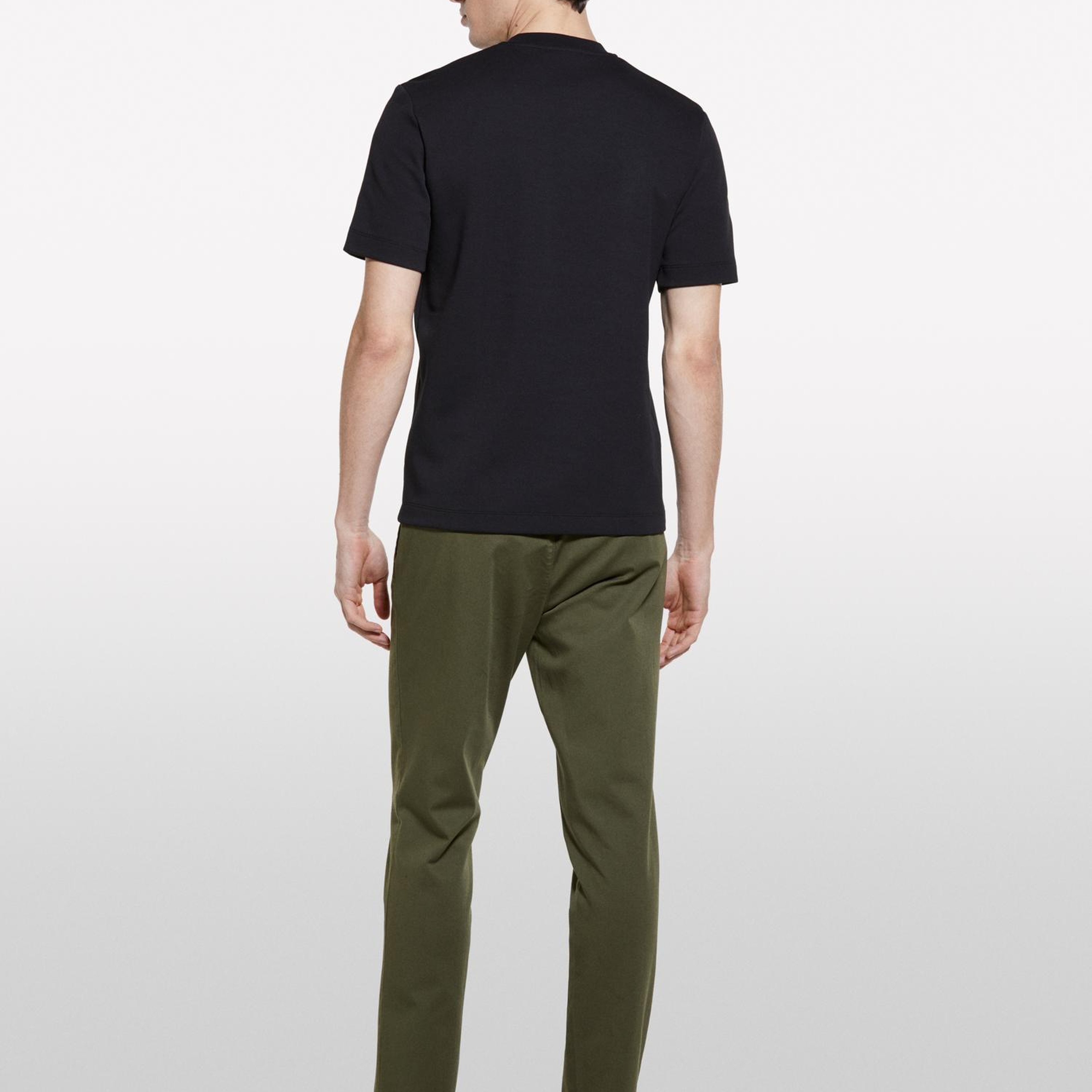 Erkek Koyu Lacivert Pamuk Karışımlı Logolu Bisiklet Yaka Regular Fit T-Shirt