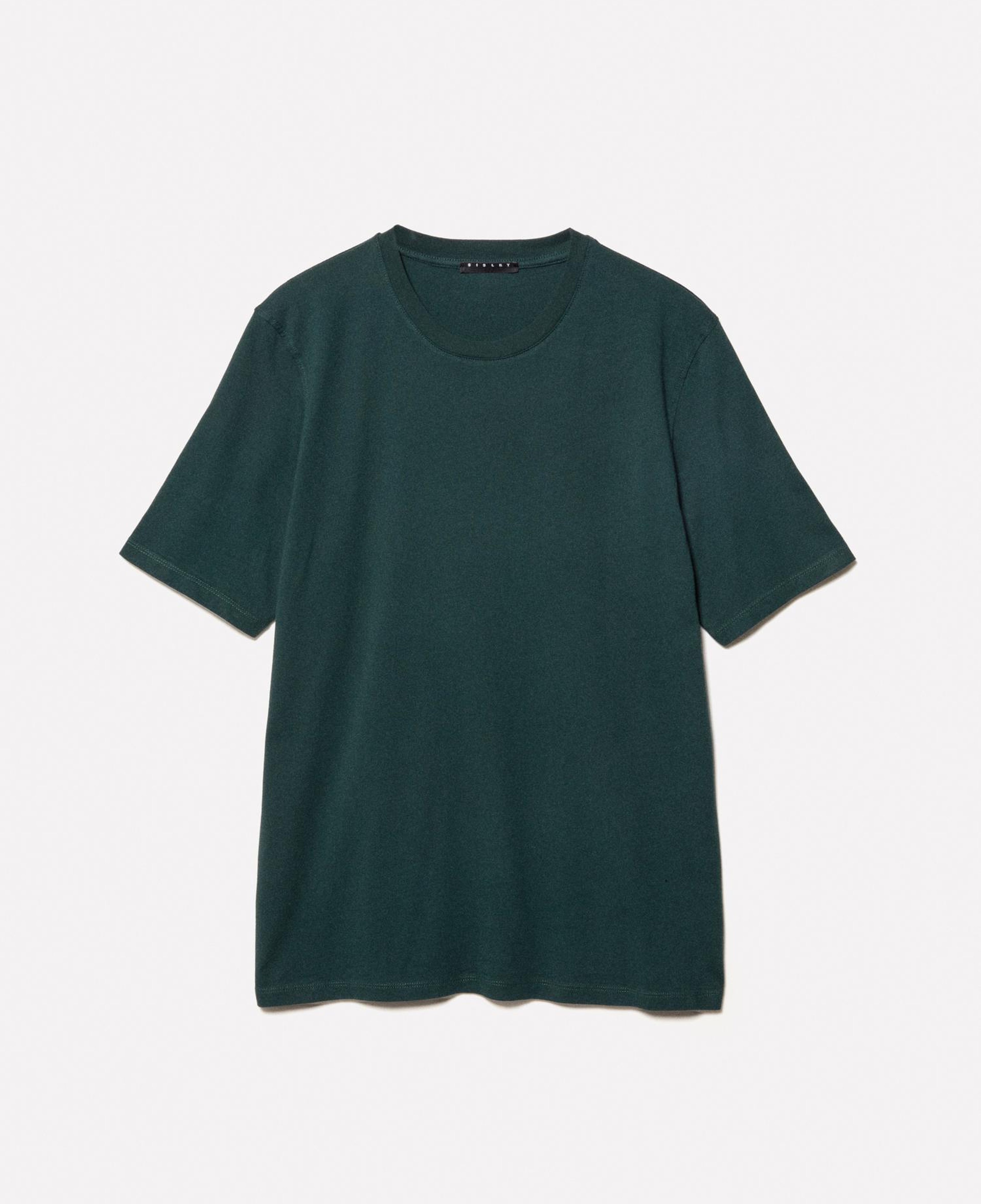 Erkek Koyu Yeşil %100 Pamuk Normal Kesim Bisiklet Yaka Kısa Kollu T-Shirt