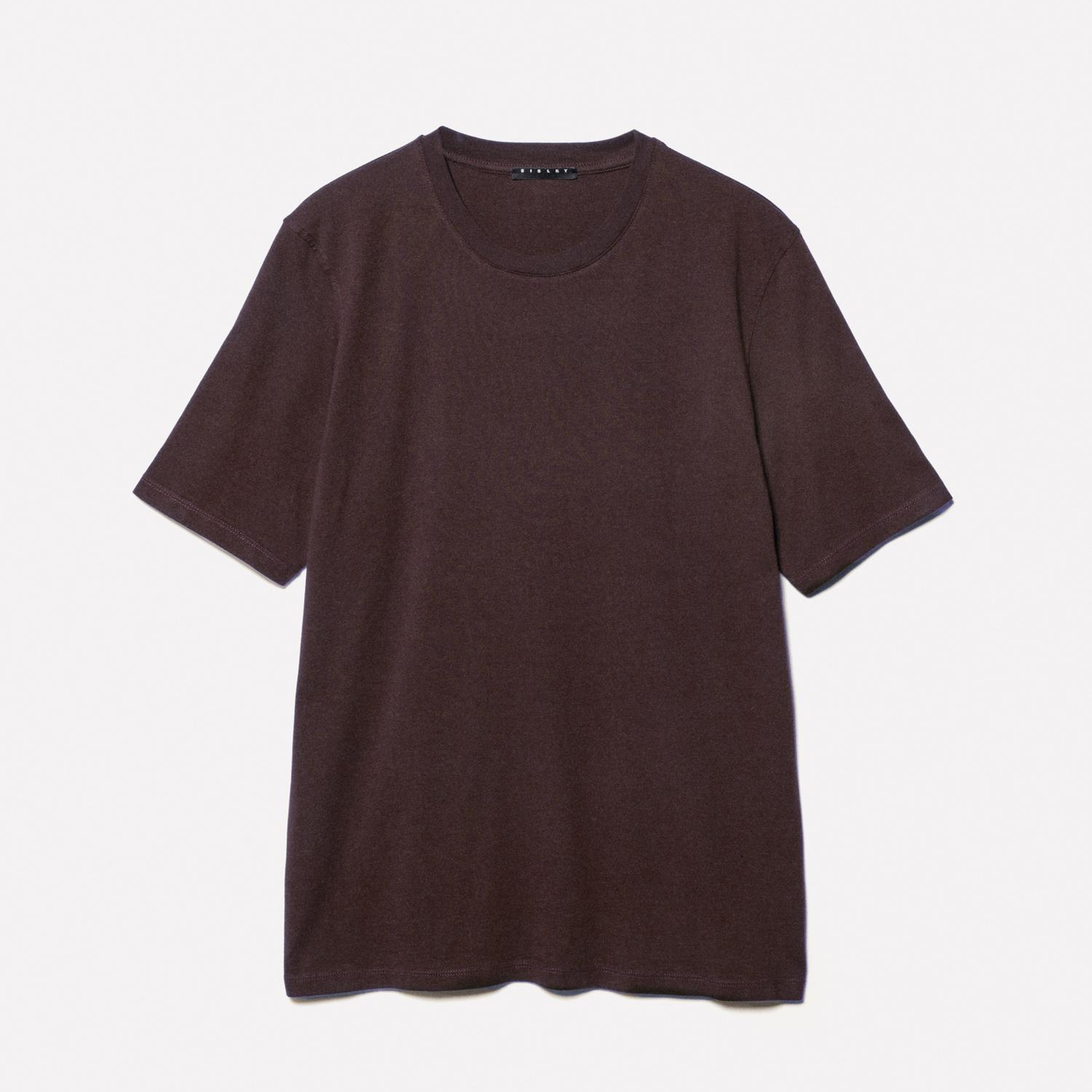 Erkek Koyu kahverengi %100 Pamuk Normal Kesim Bisiklet Yaka Kısa Kollu T-Shirt