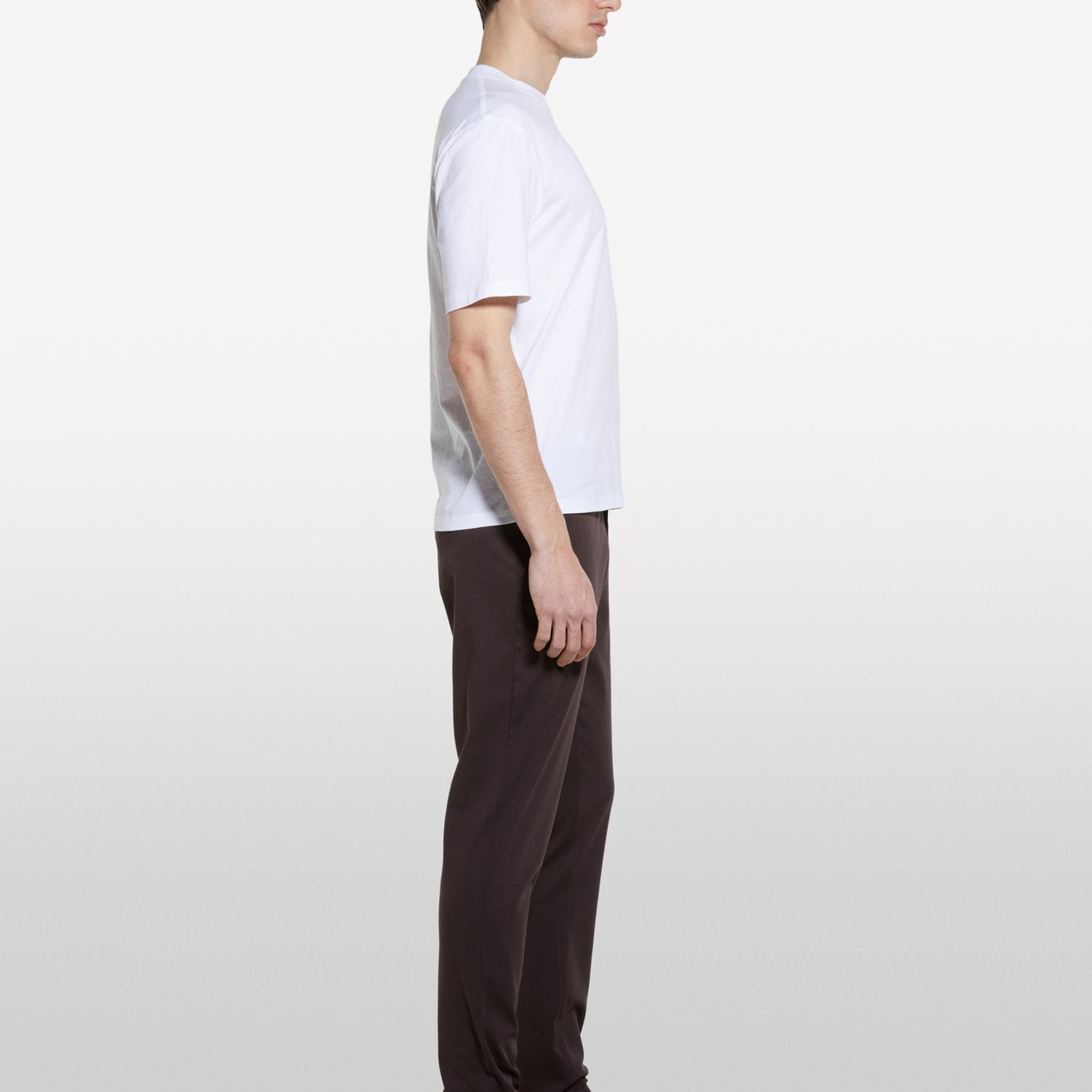 Erkek Beyaz %100 Pamuk Baskılı Bisiklet Yaka Regular Fit T-Shirt