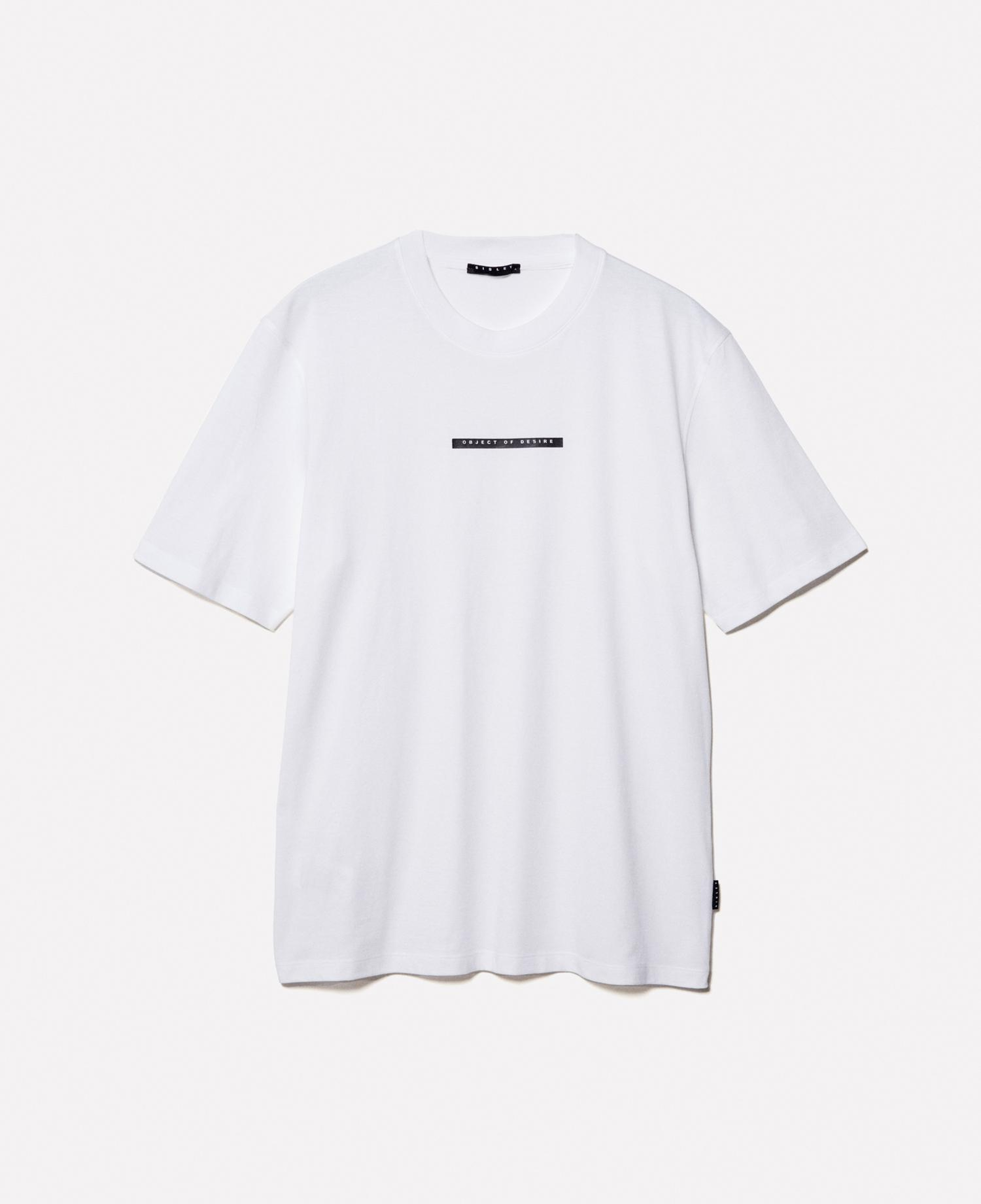 Erkek Koyu Beyaz %100 Pamuk Baskılı Bisiklet Yaka Regular Fit T-Shirt