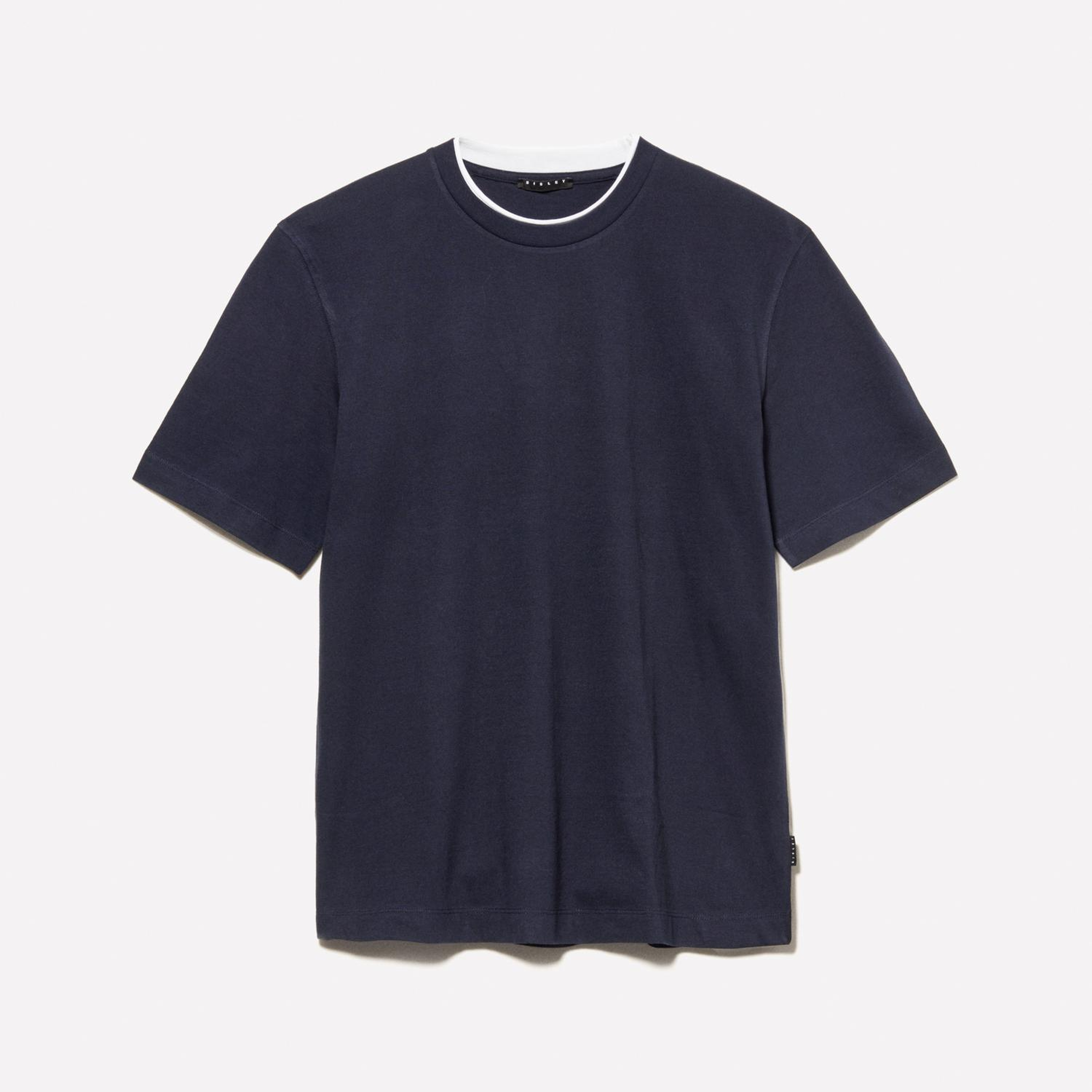 Erkek Koyu Lacivert %100 Pamuk Logo Detaylı Bisiklet Yaka Regular Fit T-Shirt