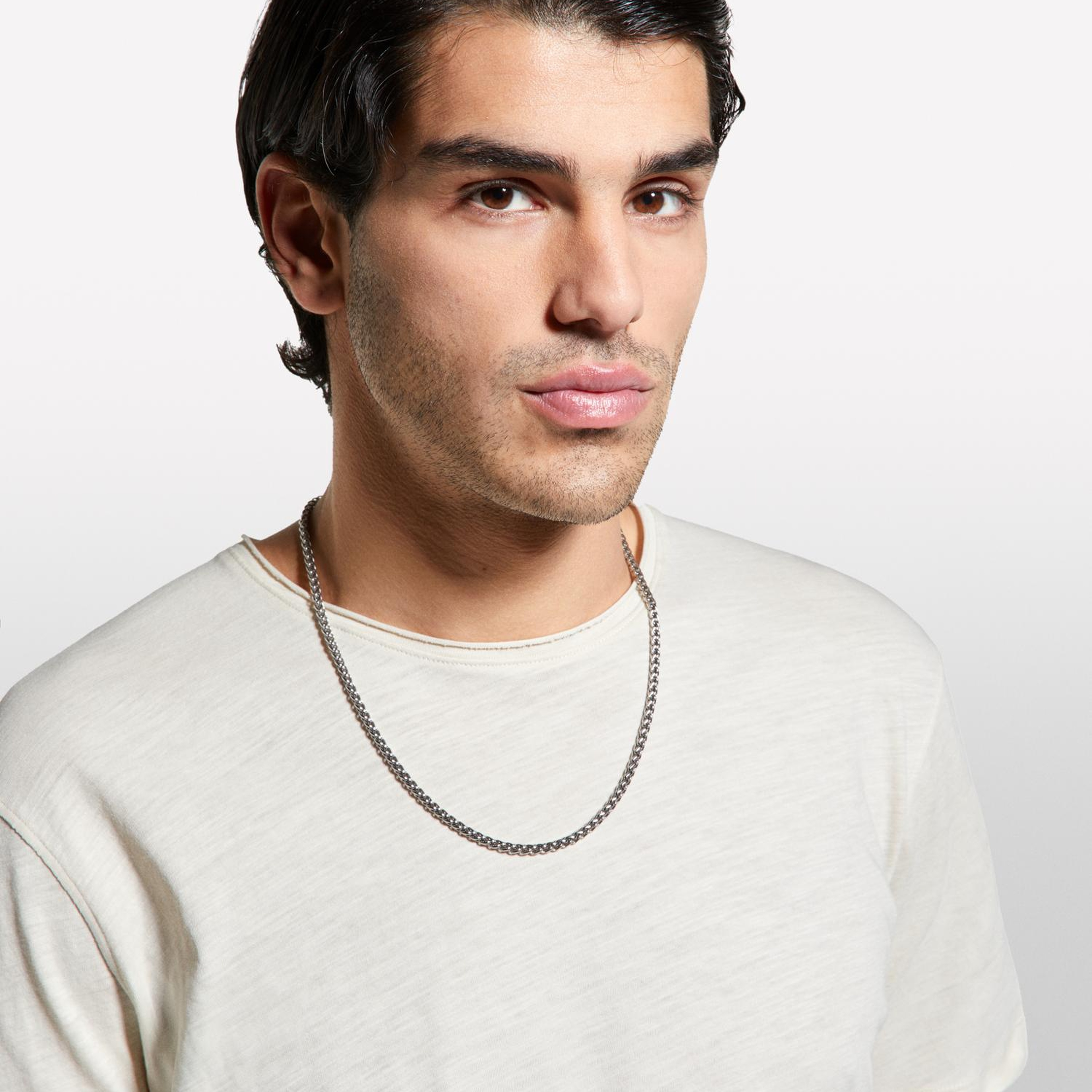 Erkek Açık Bej %100 Pamuk Bisiklet Yaka Slim Fit Slub T-Shirt