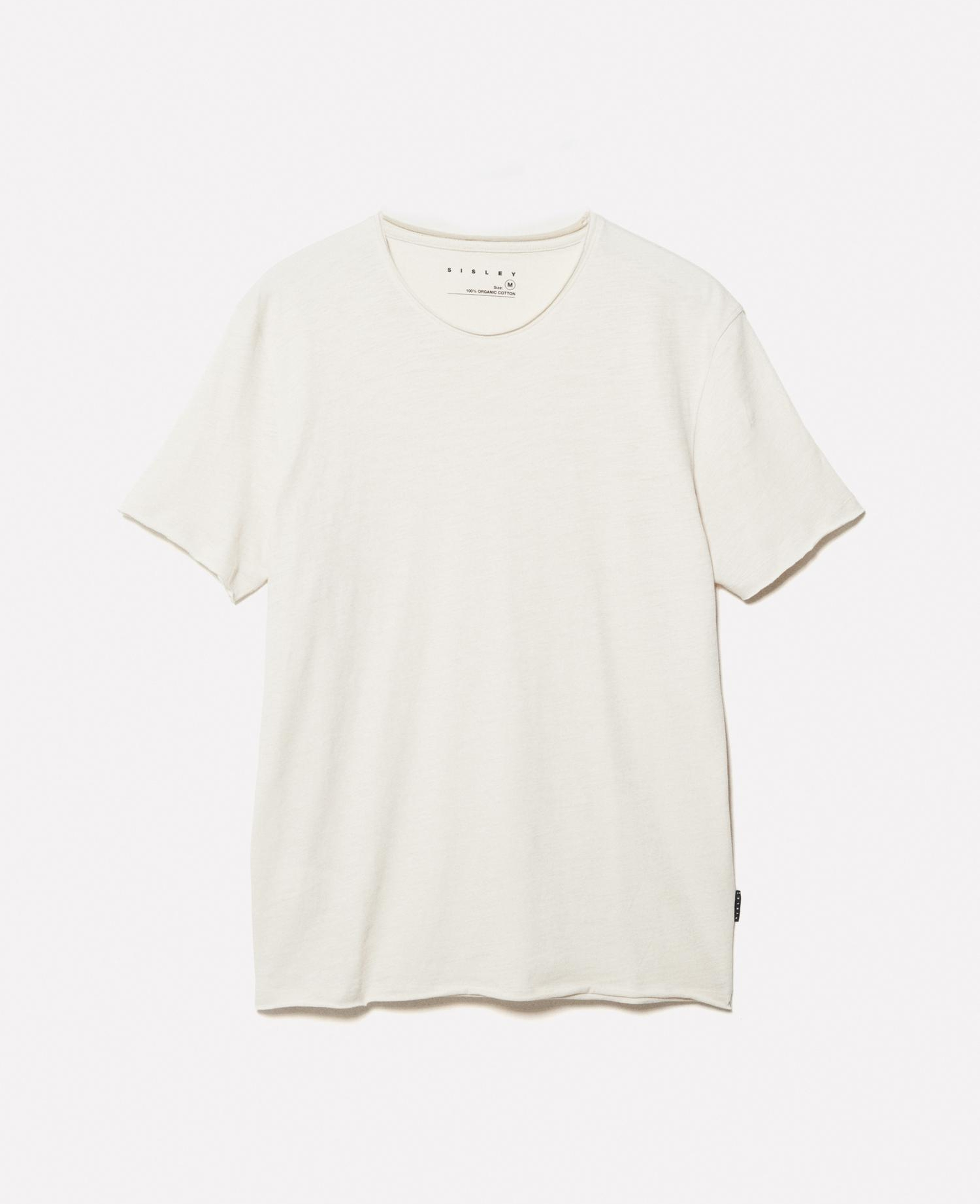 Erkek Açık Bej %100 Pamuk Bisiklet Yaka Slim Fit Slub T-Shirt