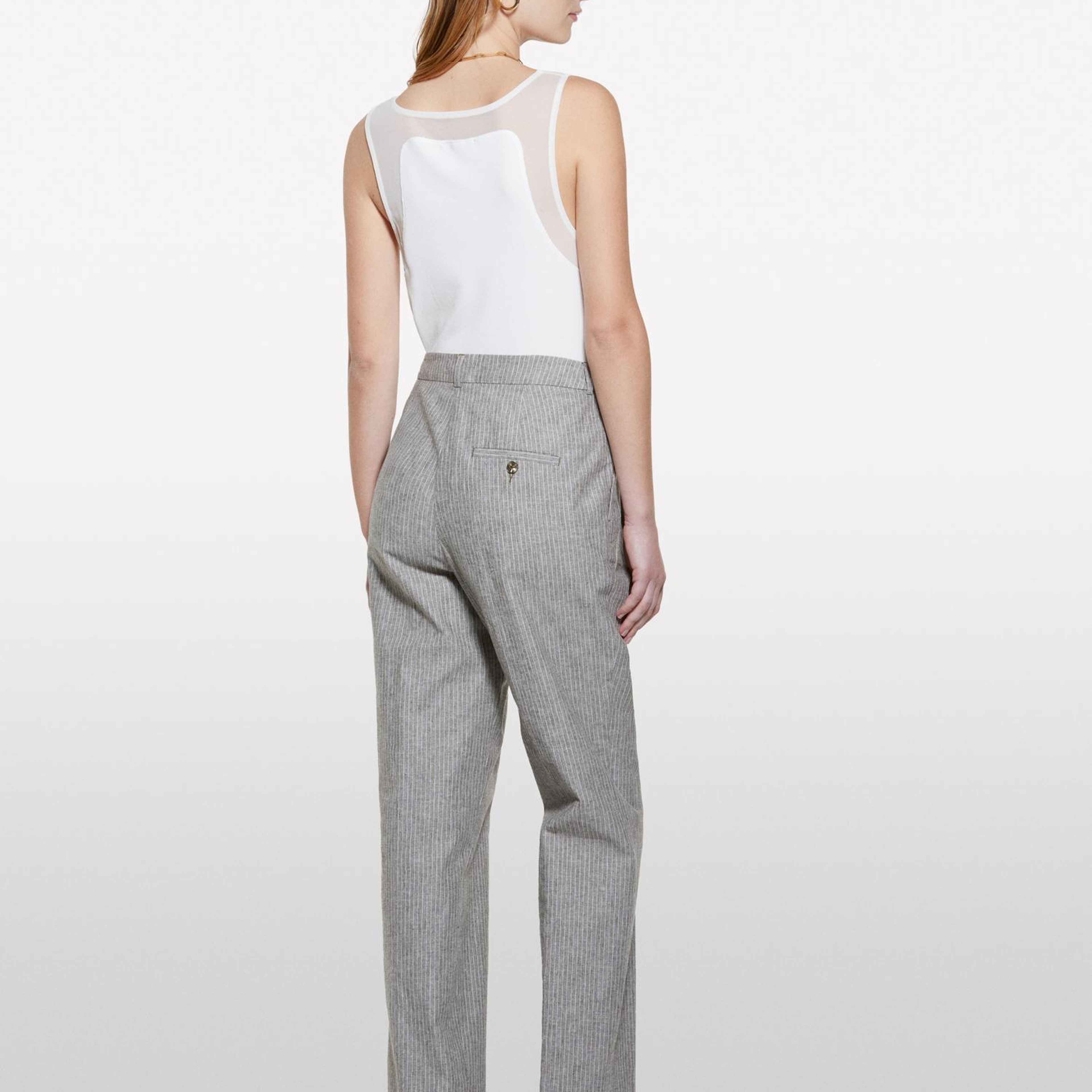 Kadın Kırık Beyaz Viskoz Karışımlı Nervürlü Jarse Slim Fit Atlet