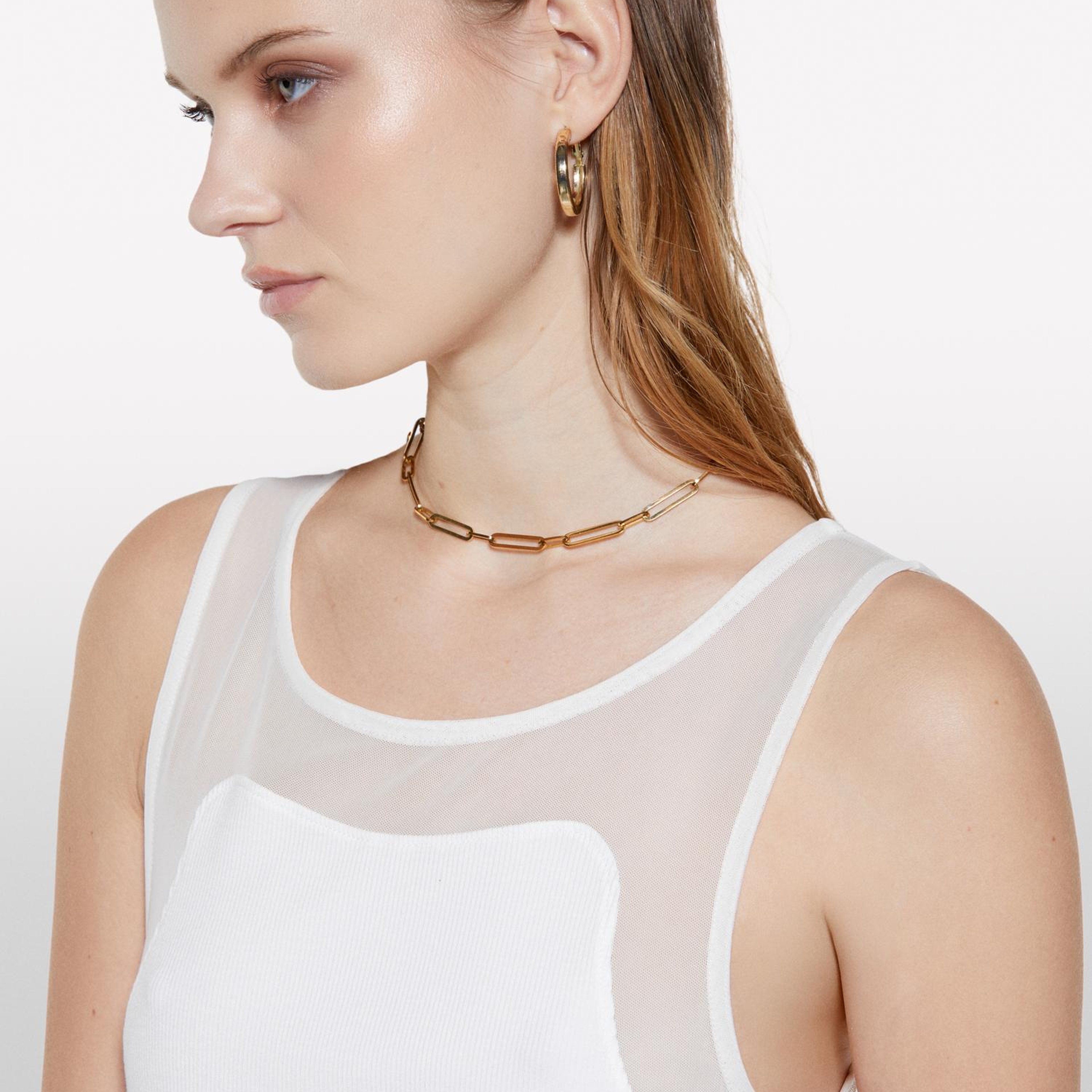 Kadın Kırık Beyaz Viskoz Karışımlı Nervürlü Jarse Slim Fit Atlet