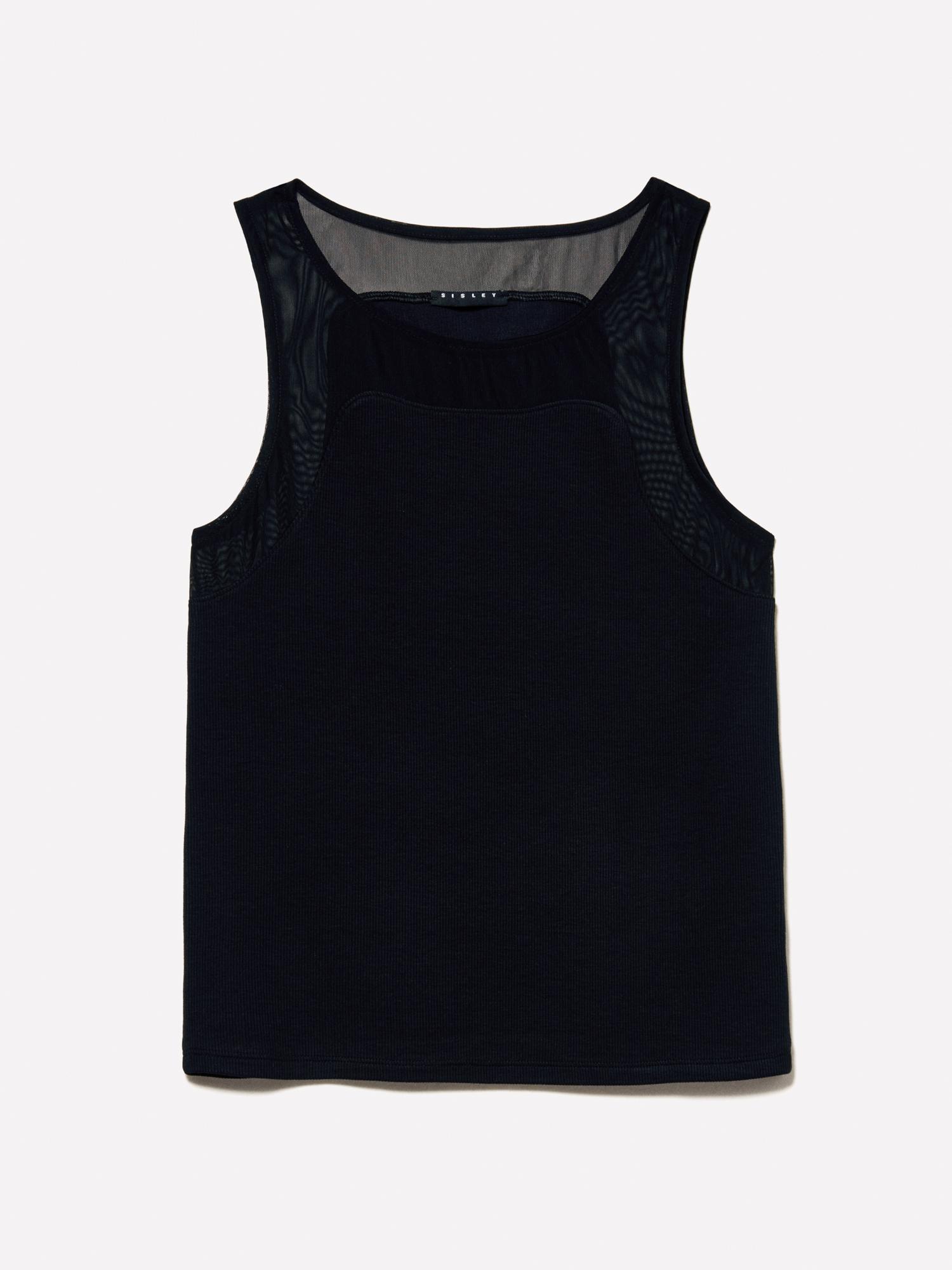 Kadın Siyah Viskoz Karışımlı Nervürlü Jarse Slim Fit Atlet