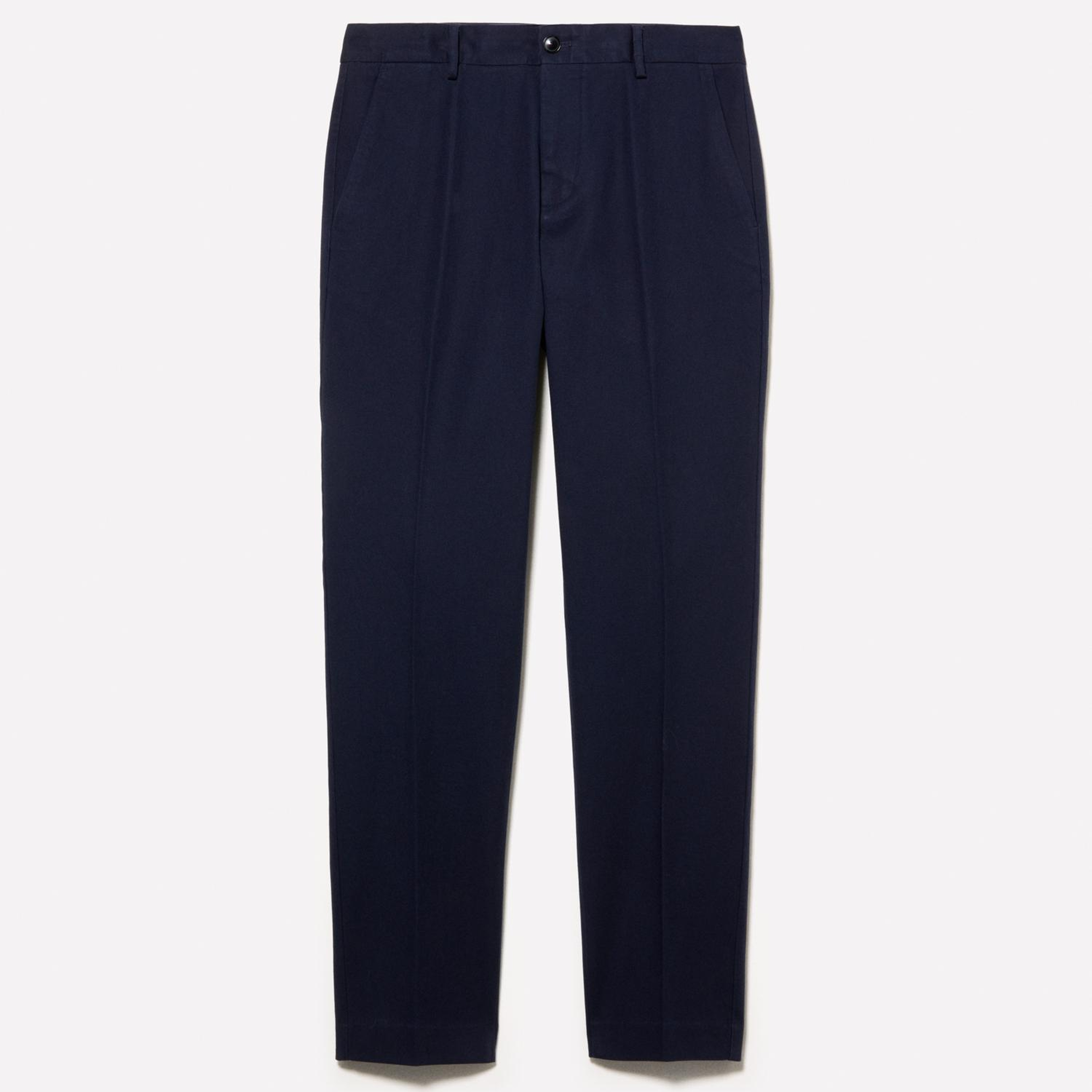 Erkek Koyu Lacivert Streç Pamuklu Logolu Slim Fit Chino Pantolon