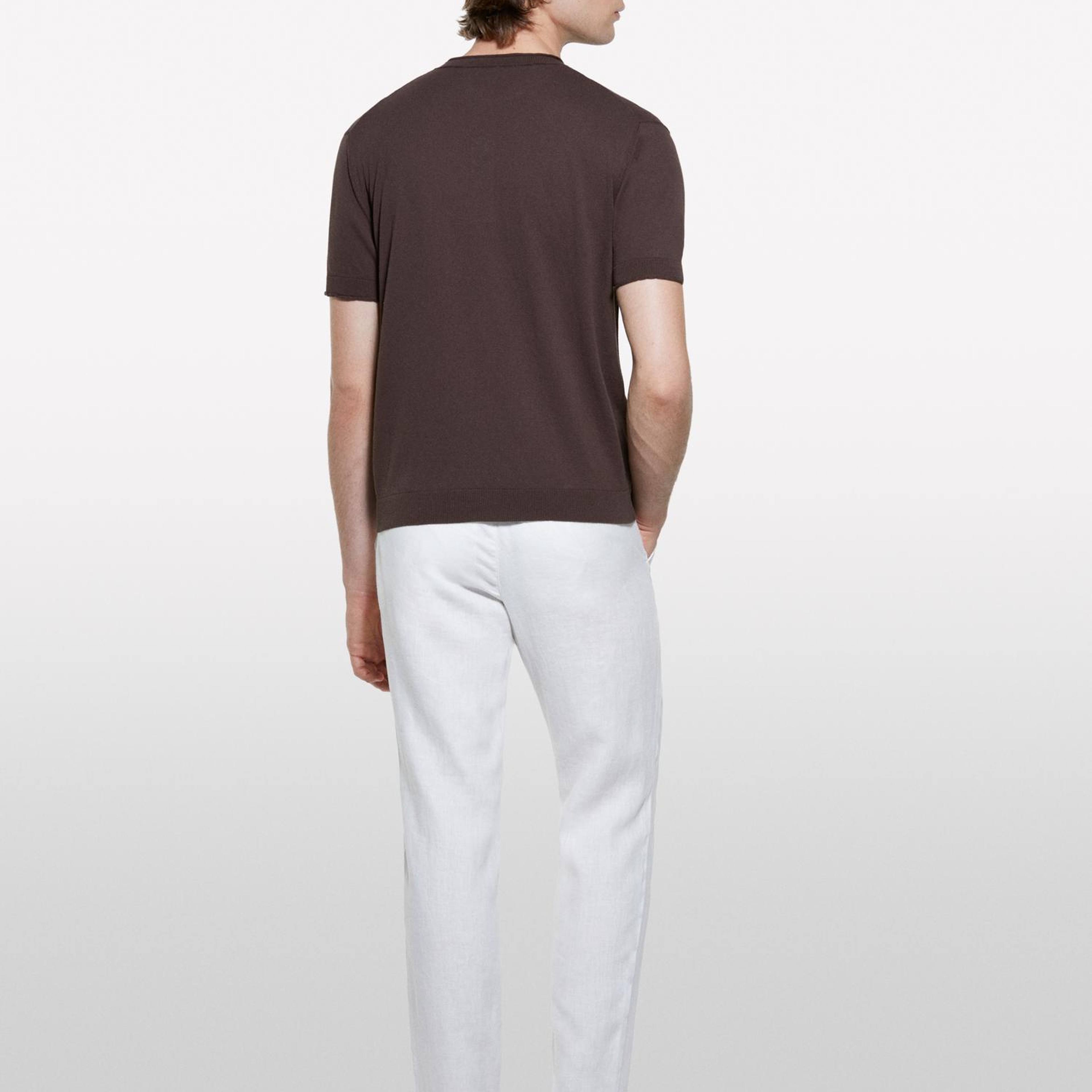 Erkek Kırık Beyaz %100 Keten Slim Comfort Fit Pantolon