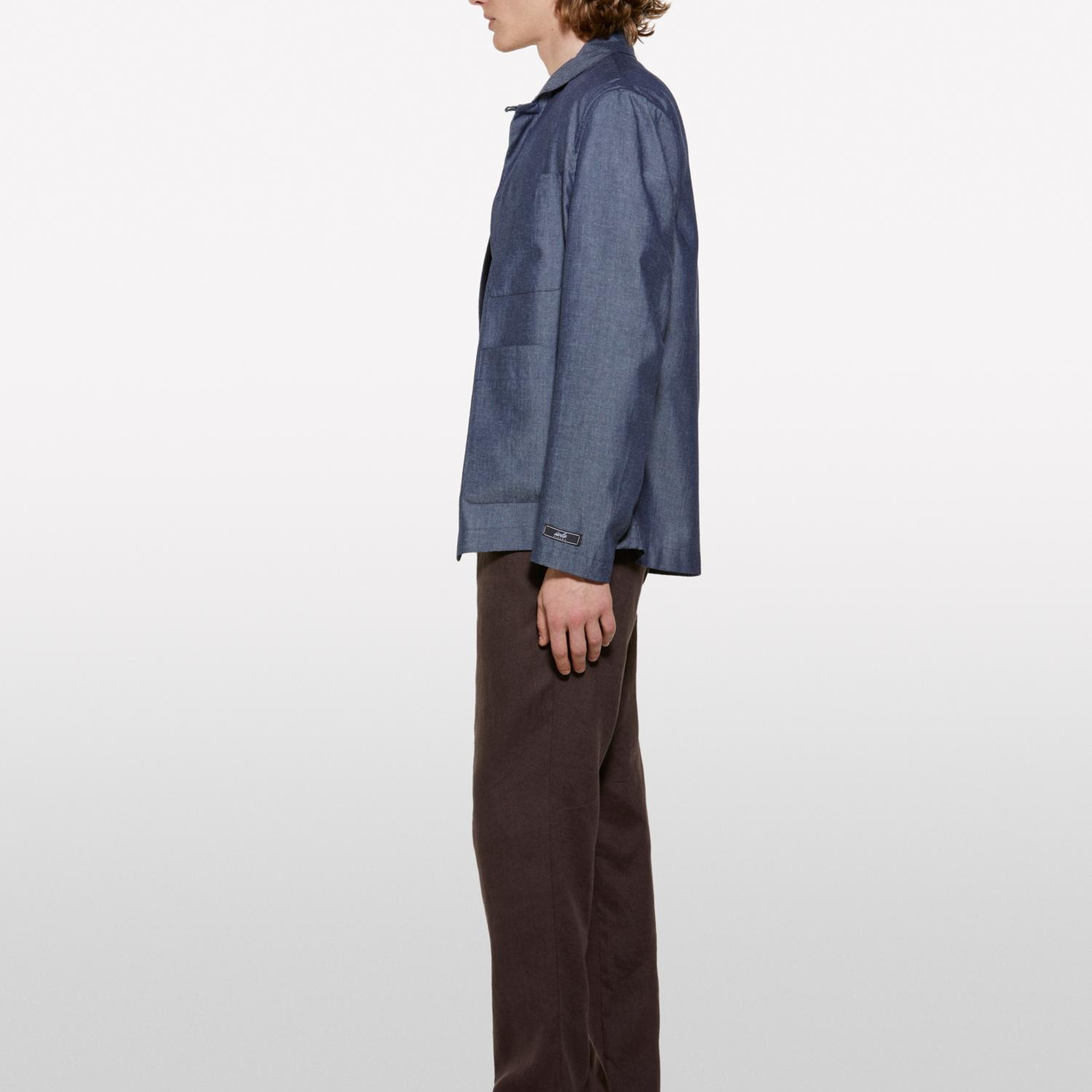 Erkek Koyu kahverengi %100 Keten Slim Comfort Fit Pantolon