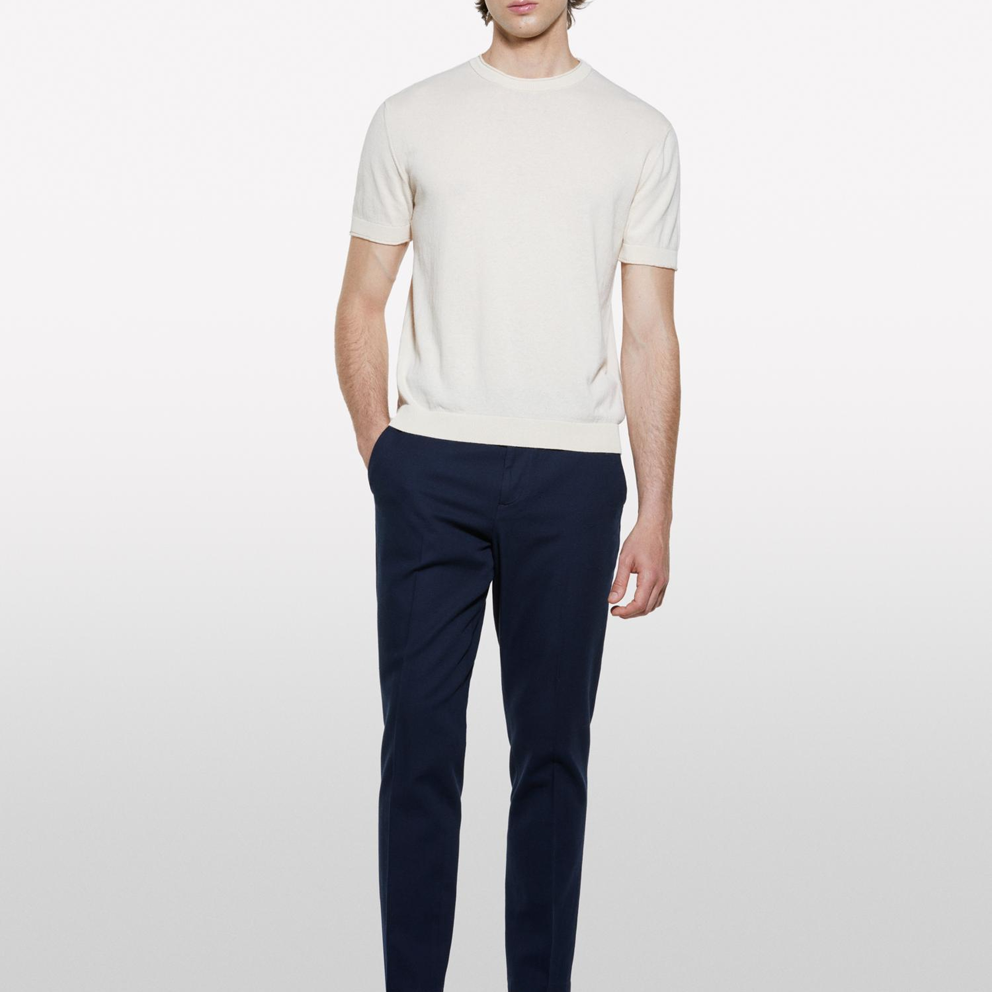 Erkek %100 Pamuk Slim Comfort Fit Chino Pantolon