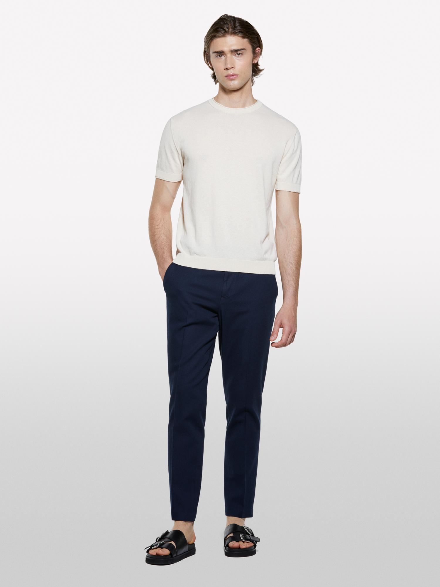 Erkek %100 Pamuk Slim Comfort Fit Chino Pantolon