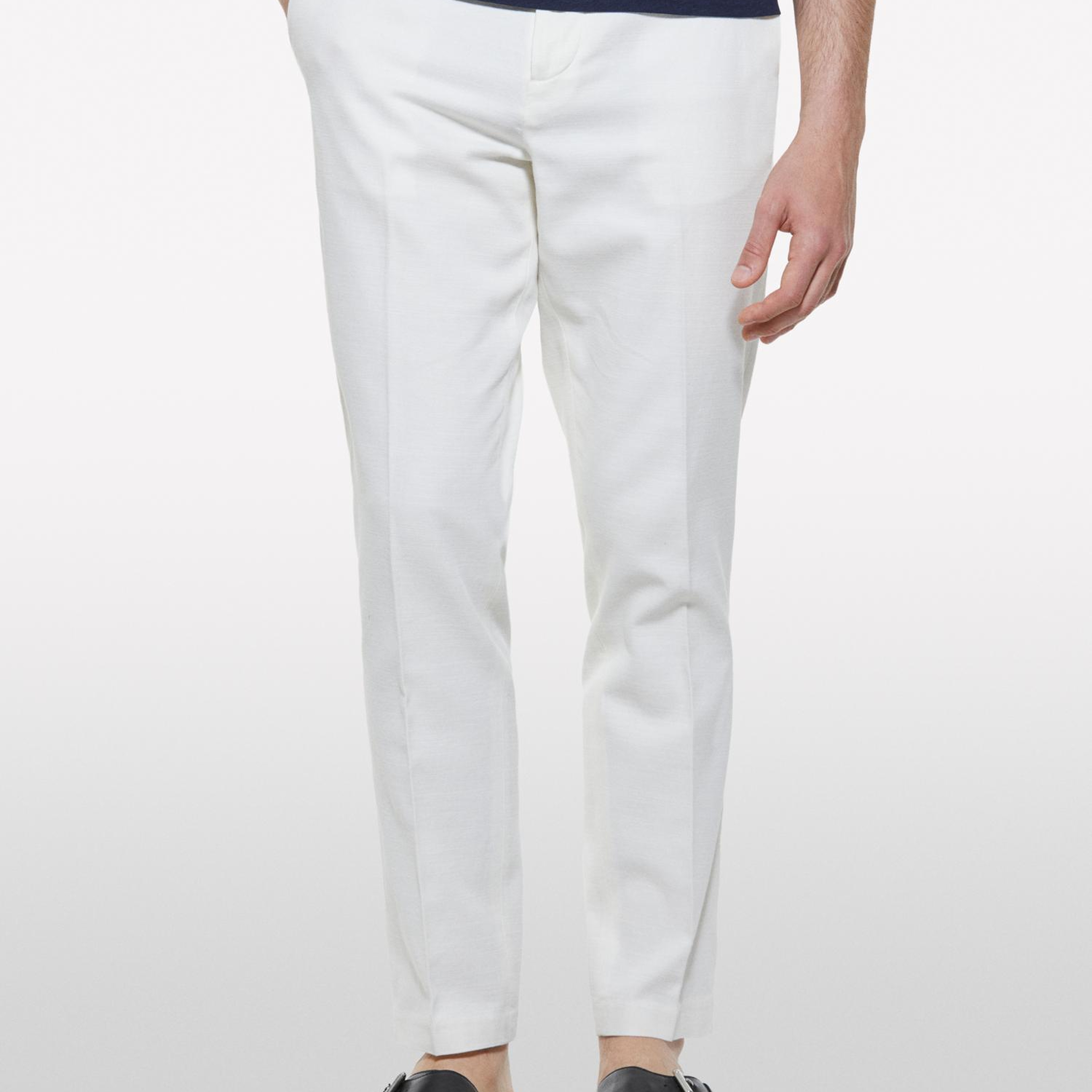 Erkek Açık Krem %100 Pamuk Slim Comfort Fit Chino Pantolon