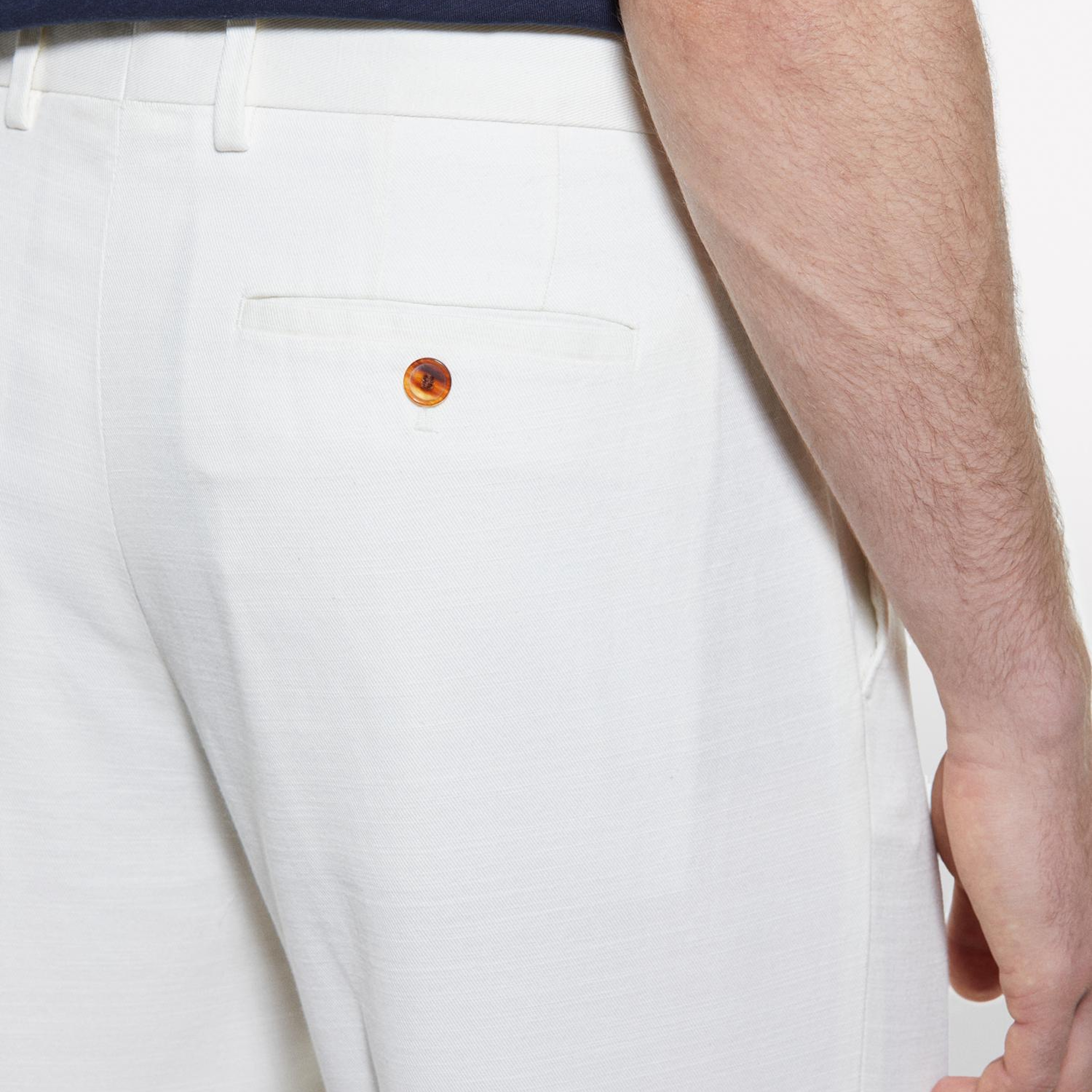 Erkek Açık Krem %100 Pamuk Slim Comfort Fit Chino Pantolon