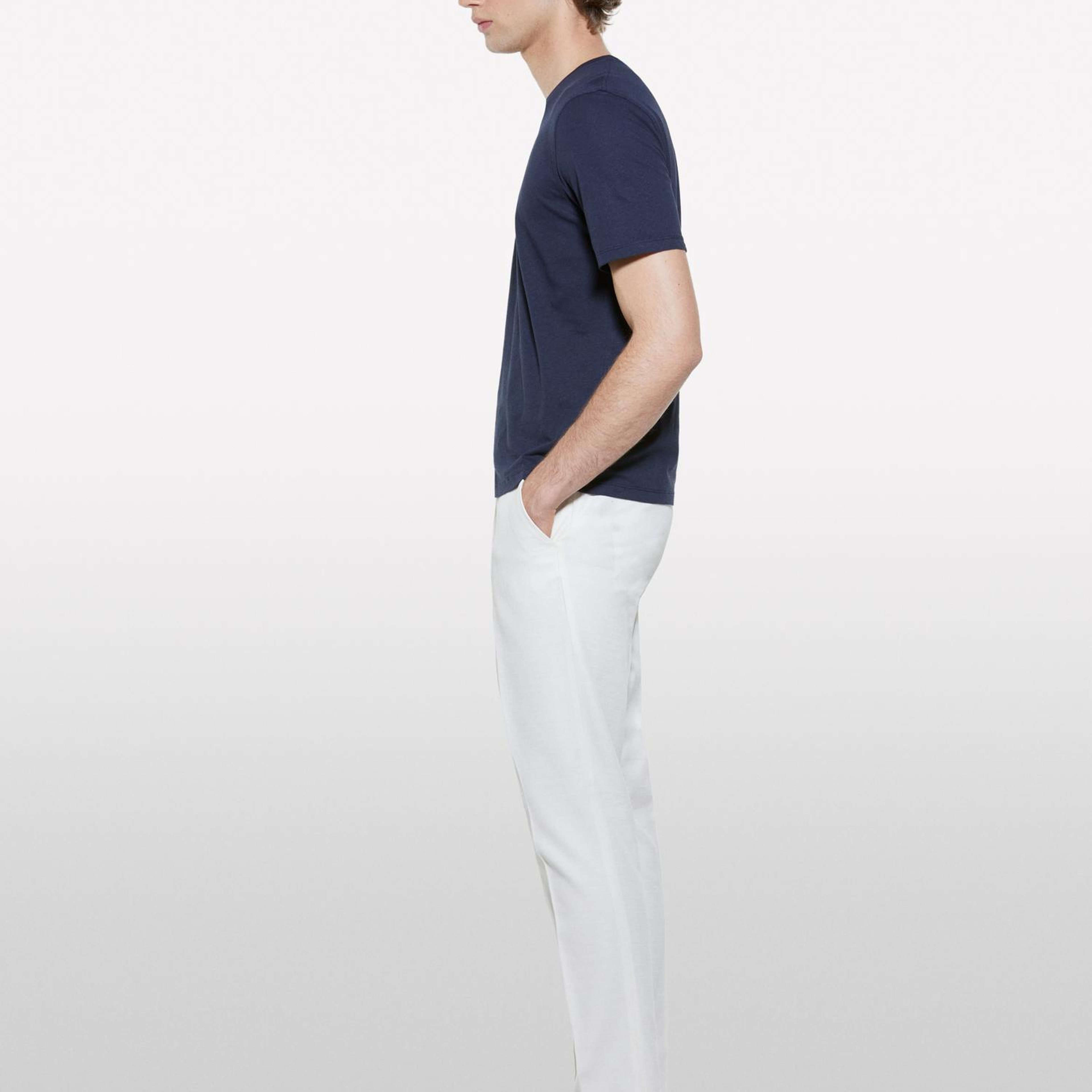 Erkek Açık Krem %100 Pamuk Slim Comfort Fit Chino Pantolon