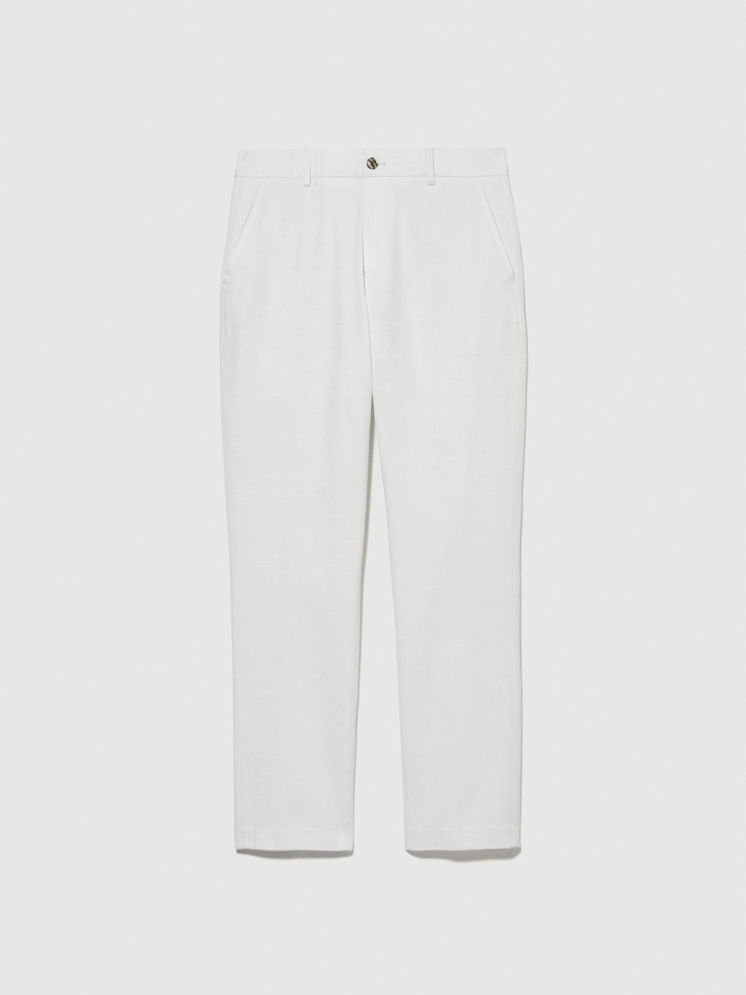 Erkek Açık Krem %100 Pamuk Slim Comfort Fit Chino Pantolon