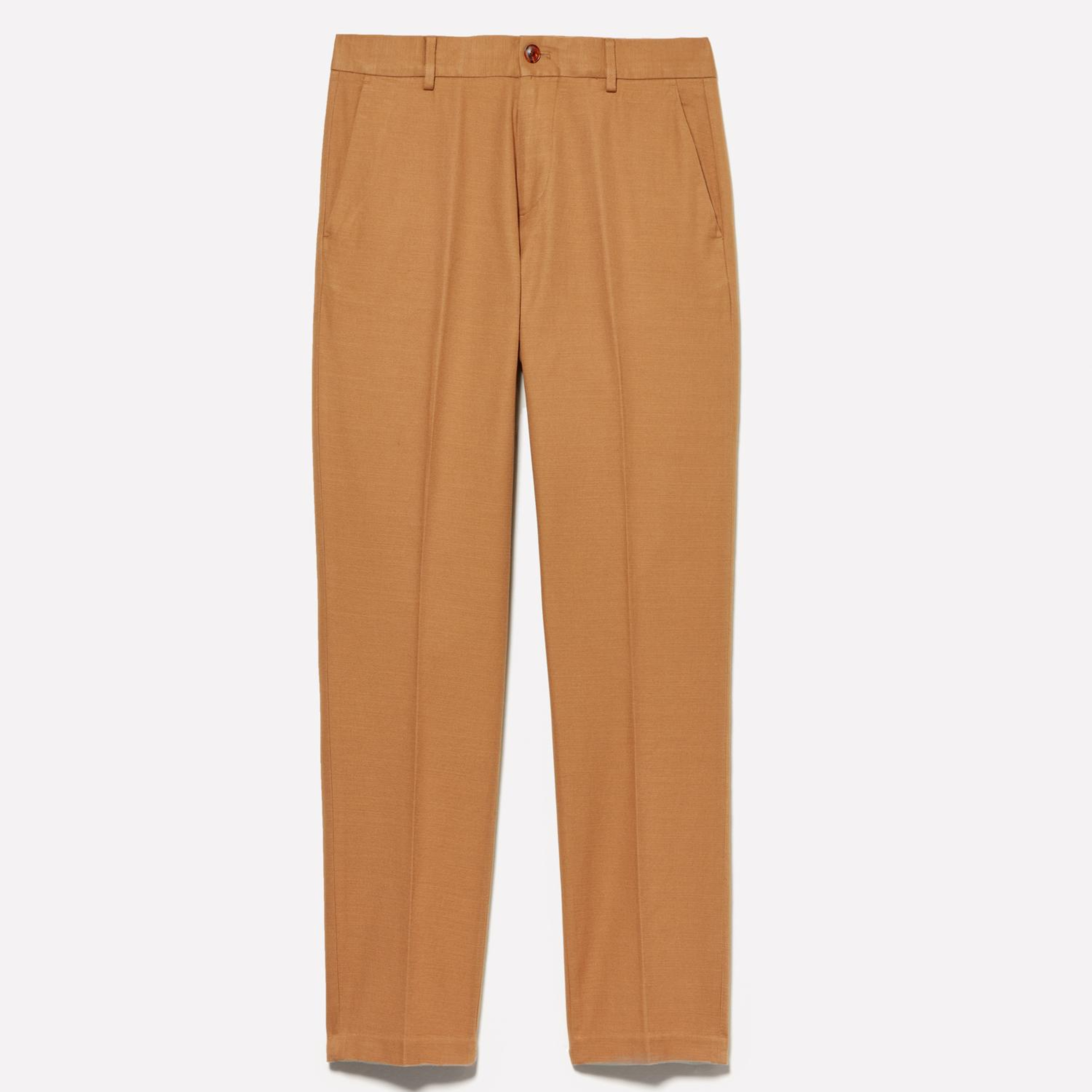Erkek Taba %100 Pamuk Slim Comfort Fit Chino Pantolon