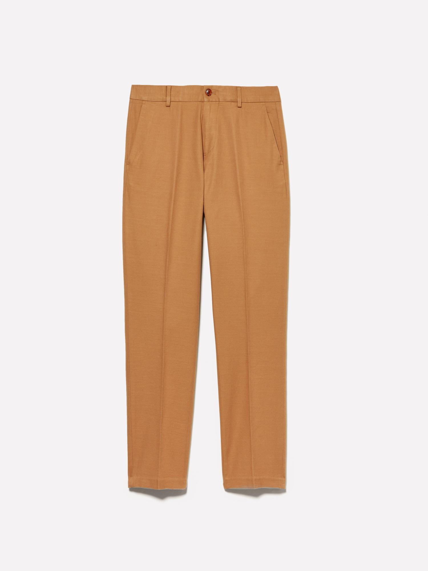 Erkek Taba %100 Pamuk Slim Comfort Fit Chino Pantolon