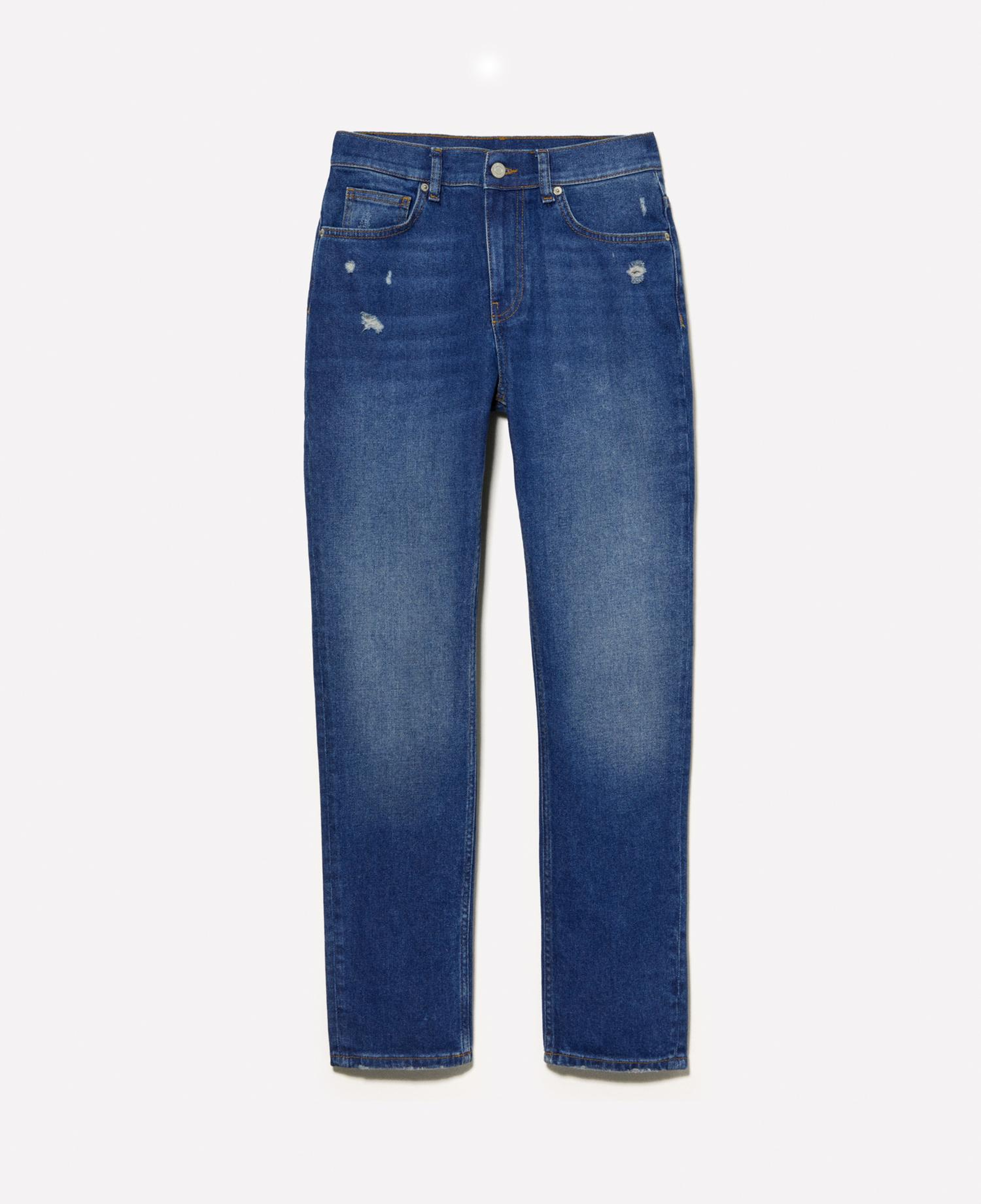 Kadın Koyu Denim Pamuk Karışımlı Normal Bel Denim Pantolon