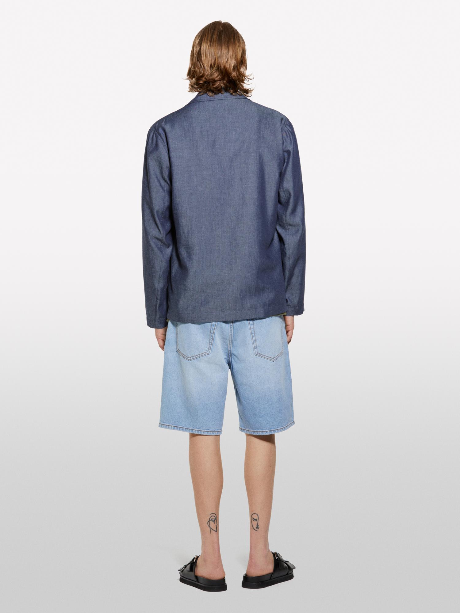 Erkek Açık Denim %100 Pamuk Orta Bel Regular Fit Denim Şort