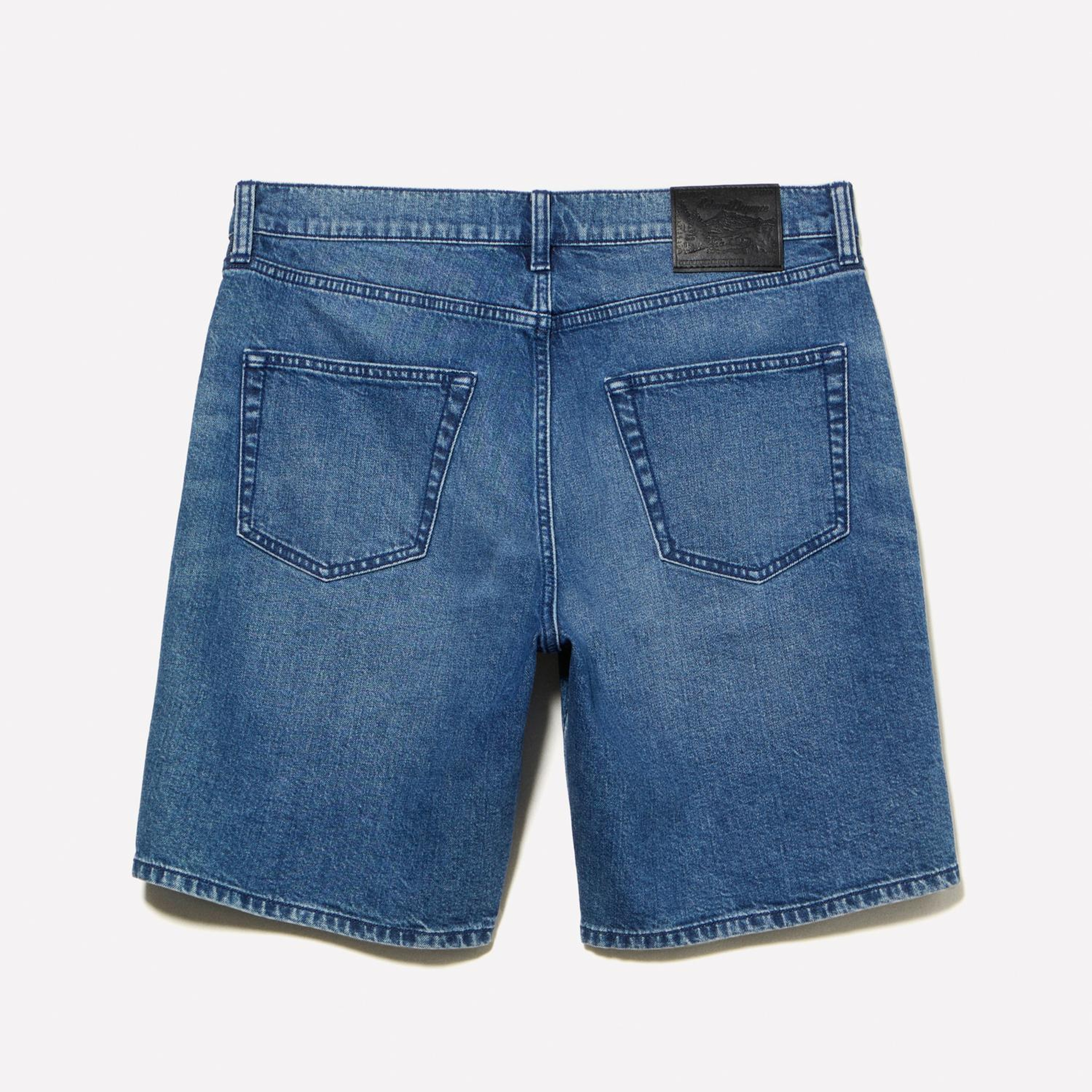 Erkek Koyu Denim %100 Pamuk Orta Bel Regular Fit Denim Şort