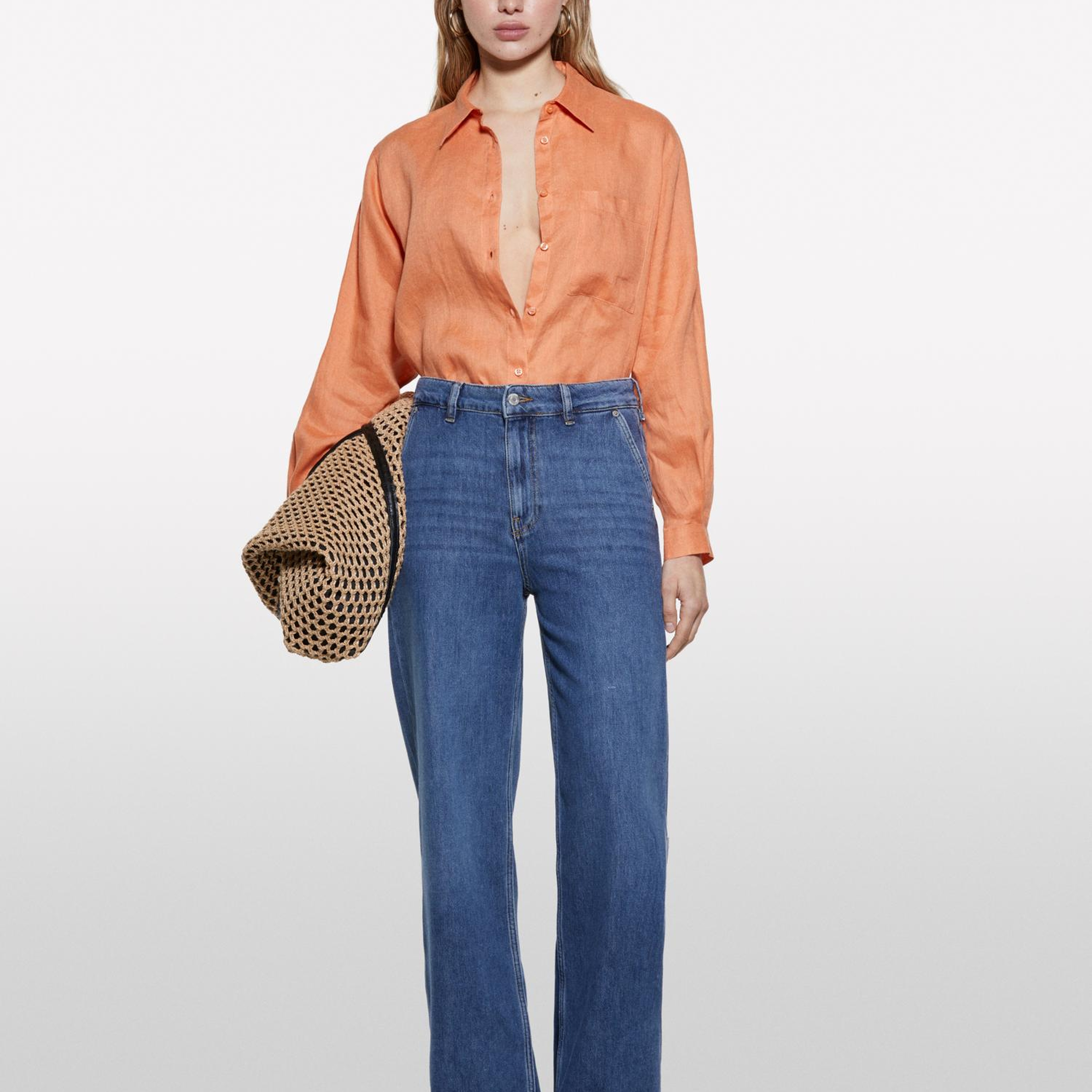 Kadın Koyu Denim Liyosel Karışımlı Wide Leg Pantolon