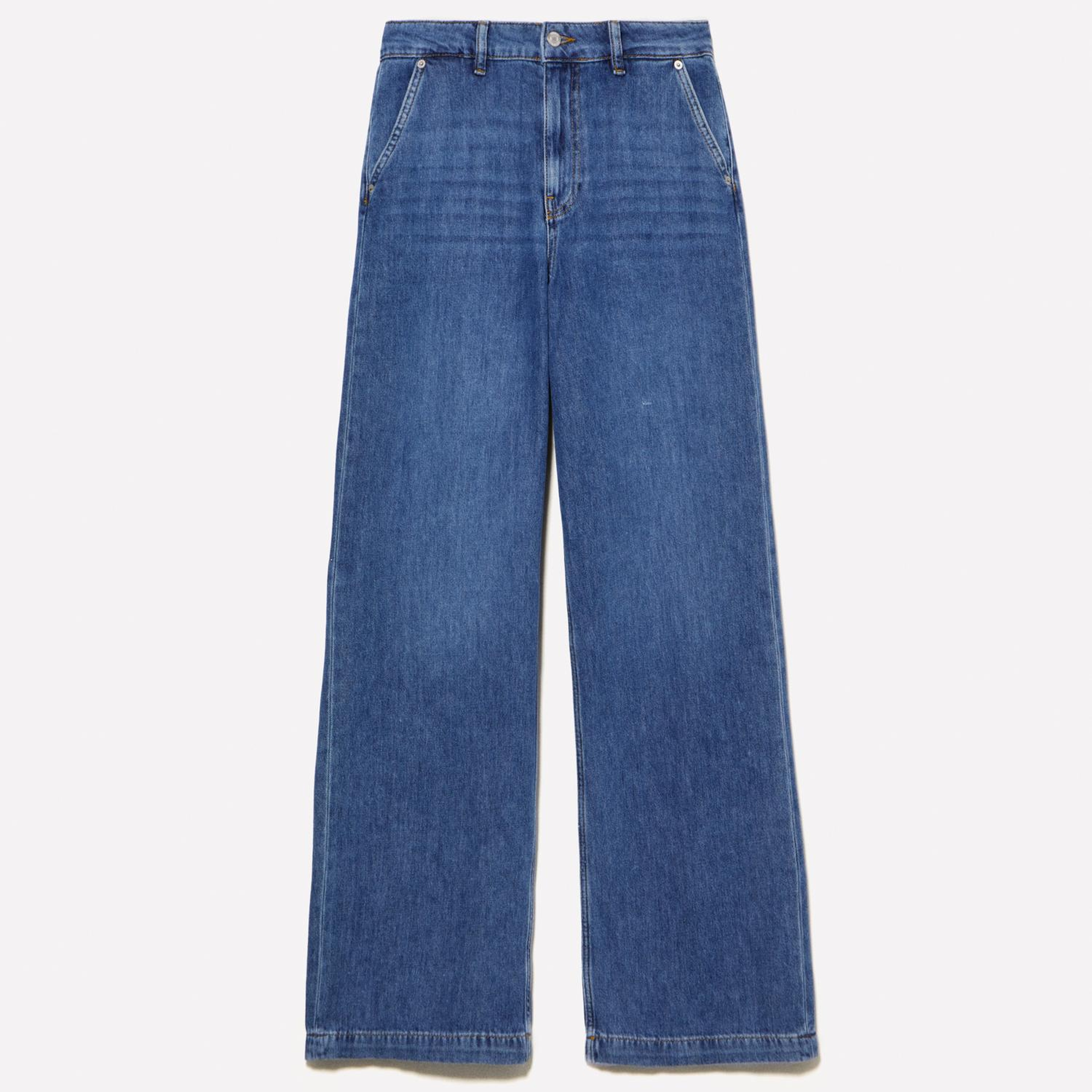 Kadın Koyu Denim Liyosel Karışımlı Wide Leg Pantolon