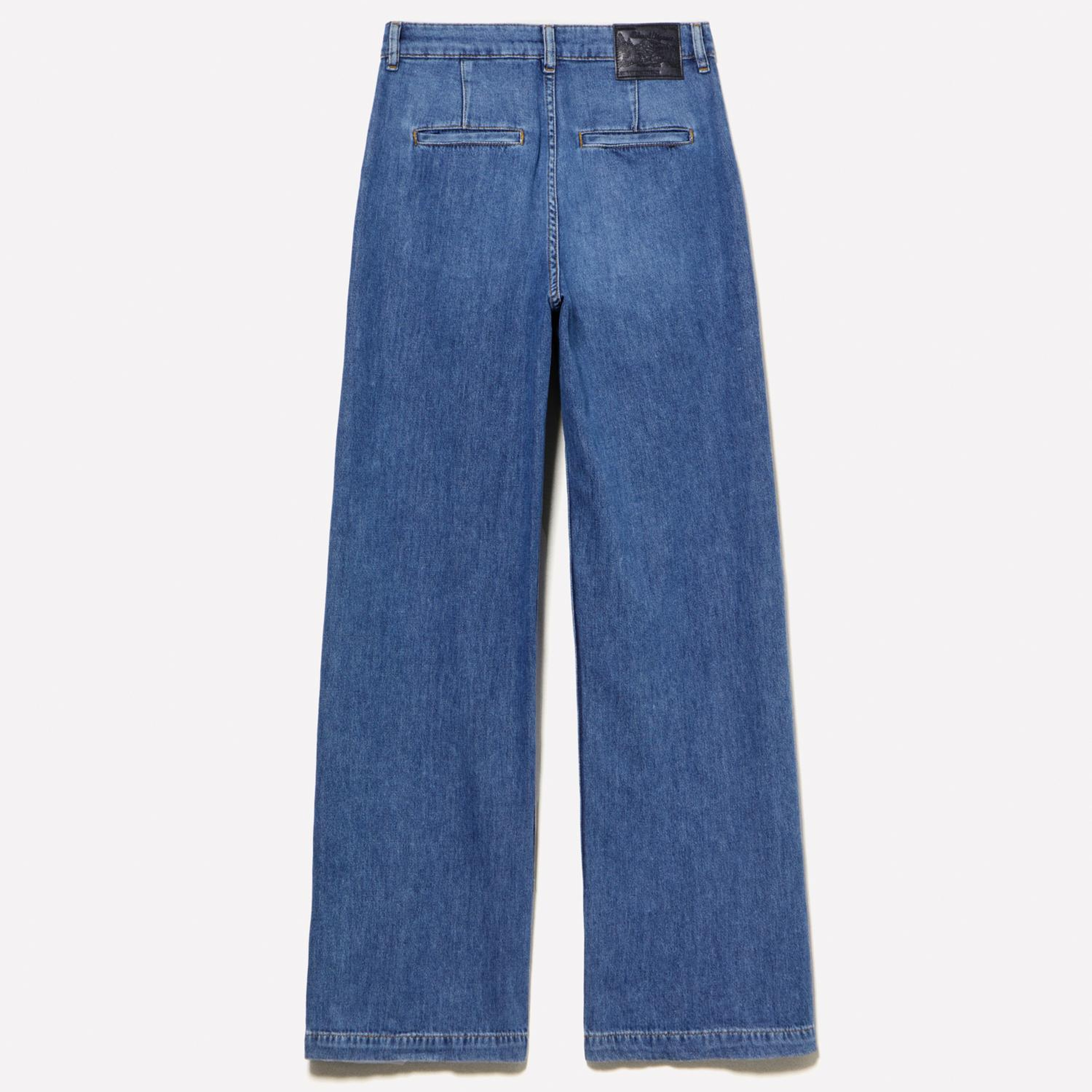 Kadın Koyu Denim Liyosel Karışımlı Wide Leg Pantolon