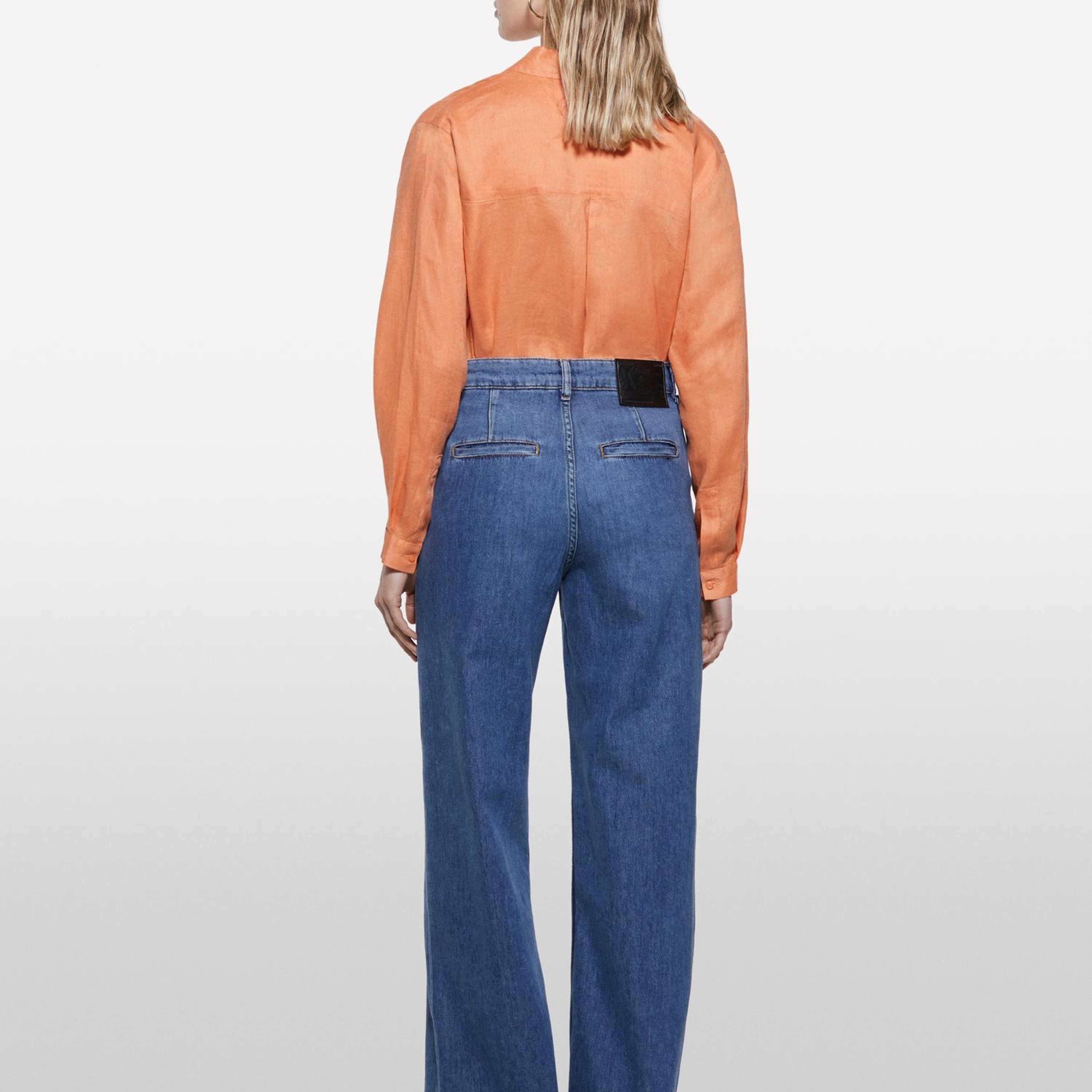 Kadın Koyu Denim Liyosel Karışımlı Wide Leg Pantolon